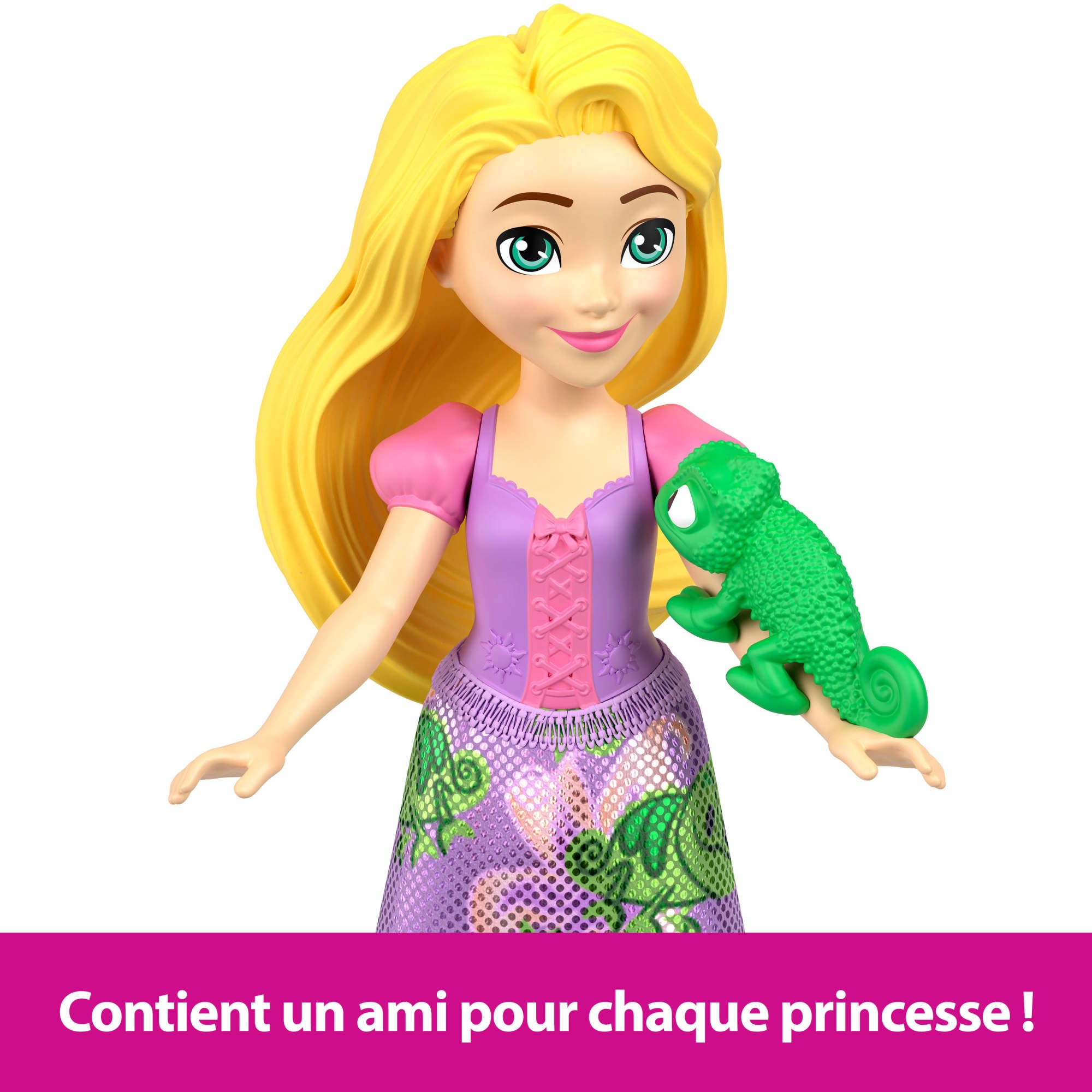 Princesses Disney Les Princesses et leurs Amis Coffret de 5 mini-poupées articulées avec jupe ou pantalon amovible et 5 figurines d’amis, inspiré des films Disney, JBL33
