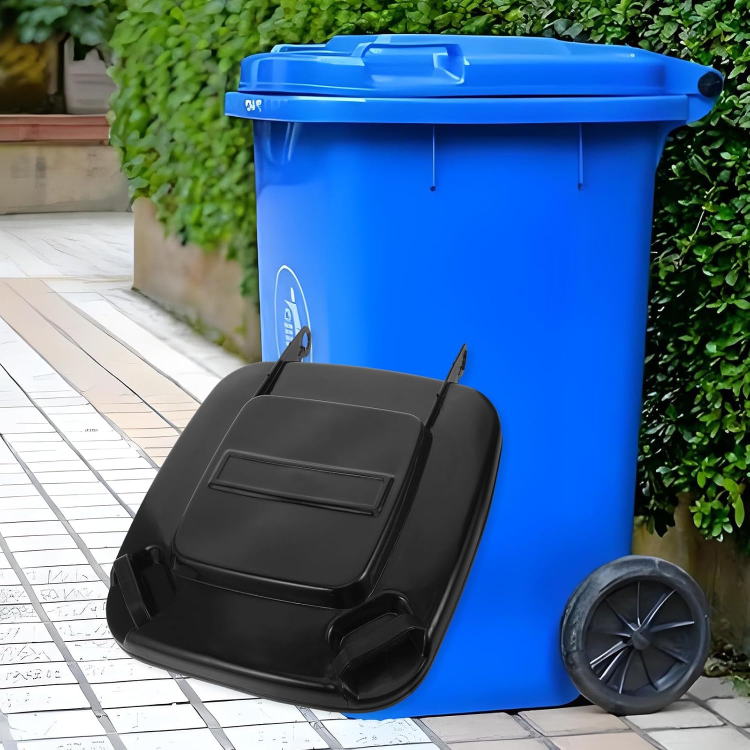 Ciieeo Trash Can Lid Replacement 50l Square Garbage Bin Cover Plastic Dustbin Lid for Outdoor Garden and Kitchen Waste Containers