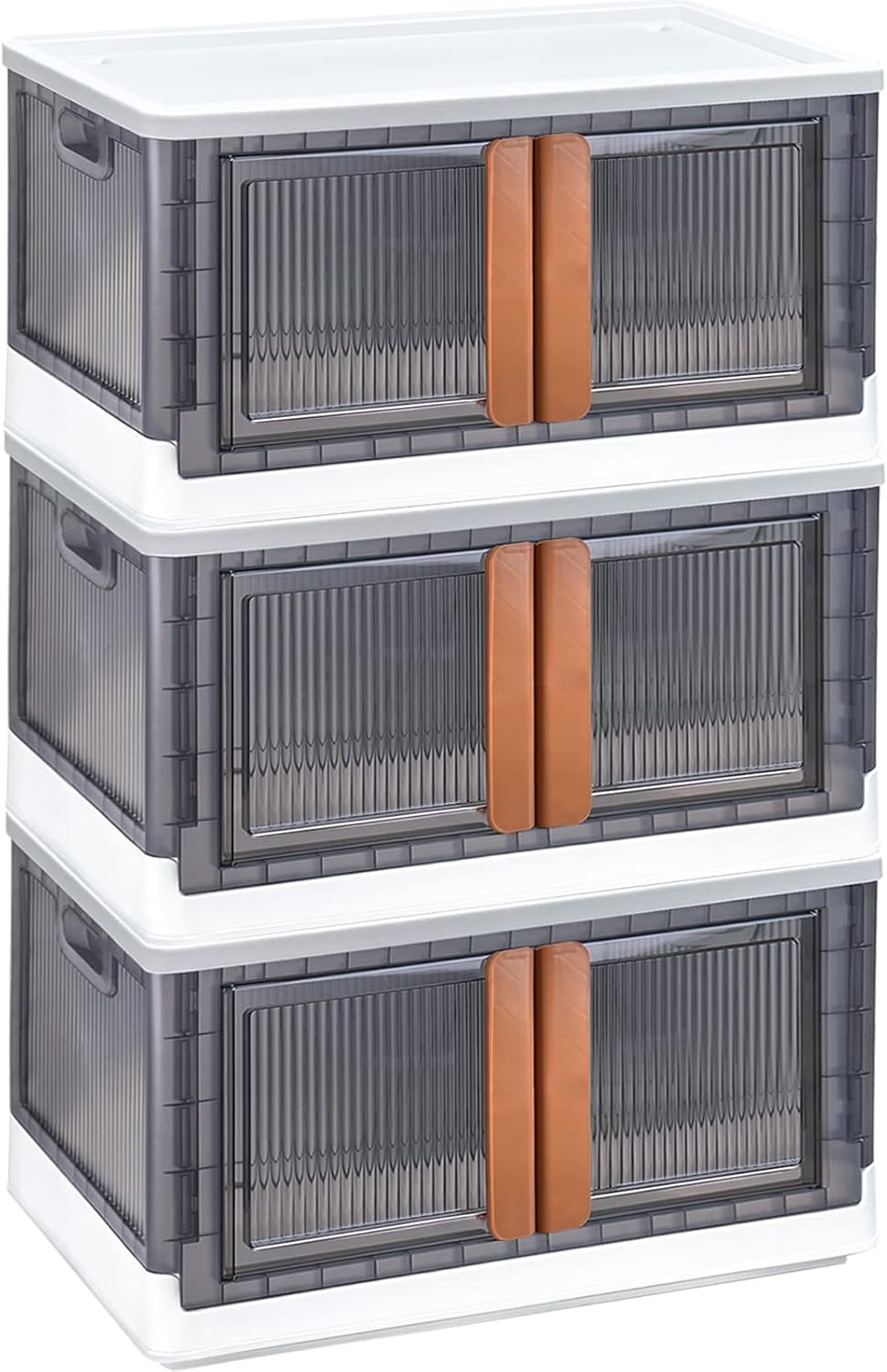 LINYAPRY 3 Packs Storage Bins with Lids, 19 Gal Stackable Closet