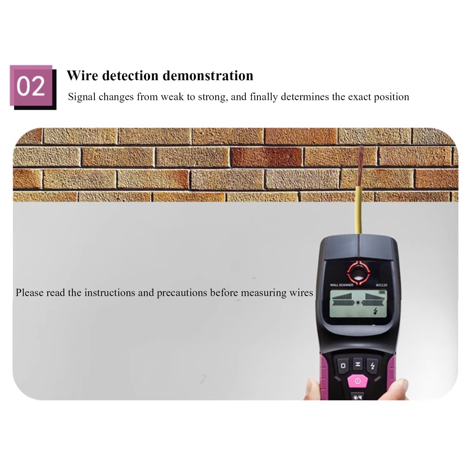 Detector digital de metales de pared, escáner de tuberías de agua y cable vivo, encuentra cables ocultos de metal, madera y CA en las paredes, herramienta de detección precisa y fácil de usar