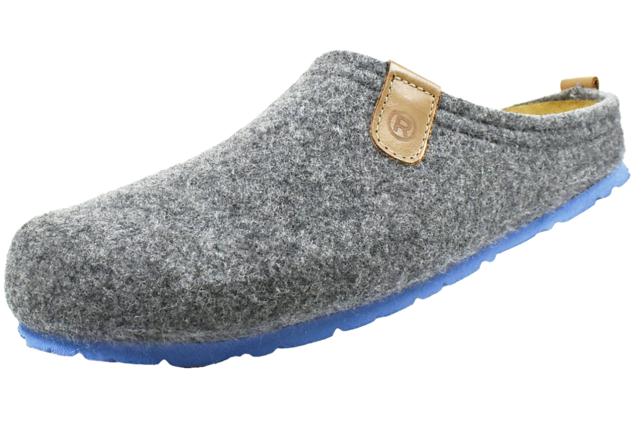 Rohde Napoli-H 6900 Mens Wool Felt Slippers Interchangeable Footbed Size EU 45 Colour Grey gray 11 5 Men