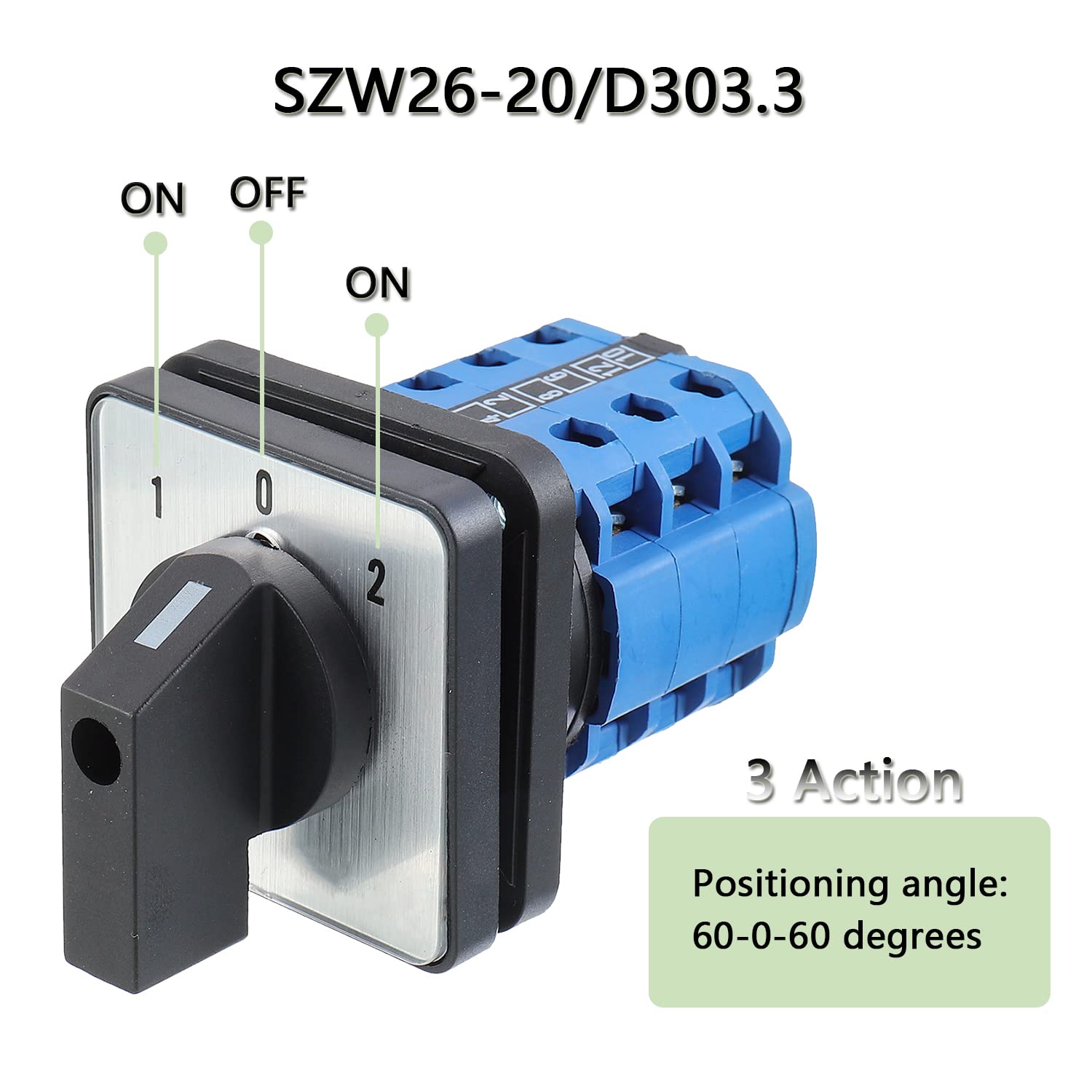 Interrupteur Sectionneur Rotatif 4 Pôles 20A Ou 25A - Modèle LW26GS - Format 64x64 Mm - Cadenassable Pour Sécurité