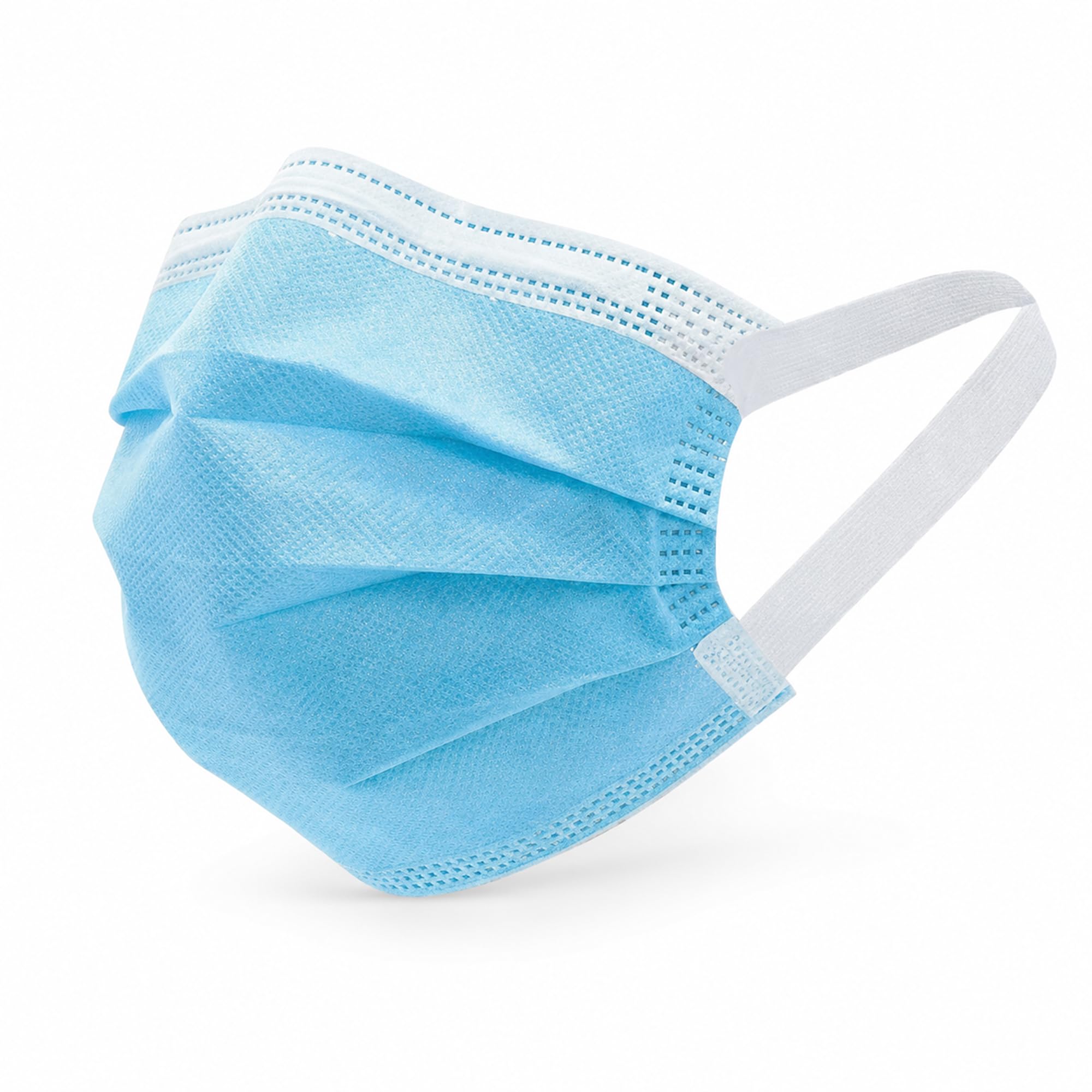 AM SAFE-X Disposable 3 Ply Face Mask with Elastic Ear Loops 50Pcs | Breathable Non-Woven Protective Mask | Soft Comfortable Daily Use Mask | Lightweight Dust & Pollution Protection | Blue-picture-13