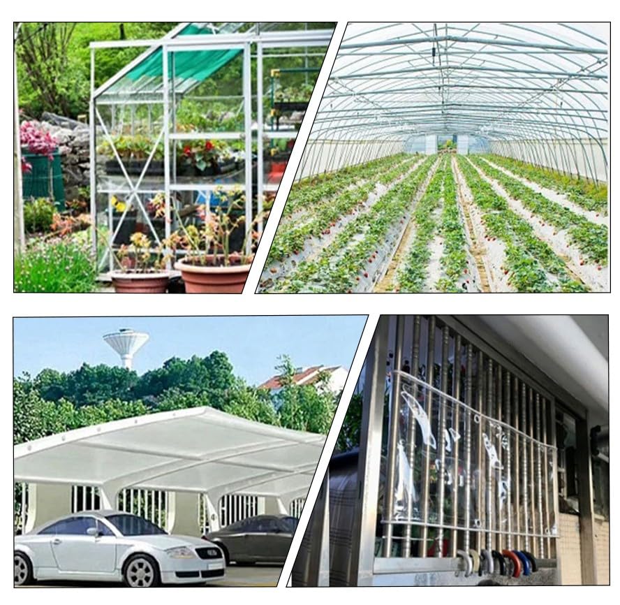 Lona impermeable transparente resistente de 420g/m² para toldo 3