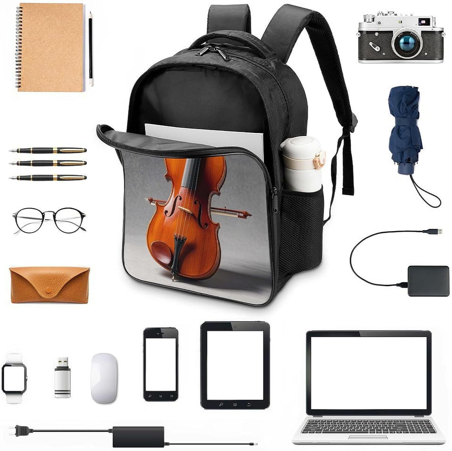 Cello Model Kit Casual Backpack Lightweight Waterproof Laptop Backpack Hiking Travel Daypack for Men Women image 3