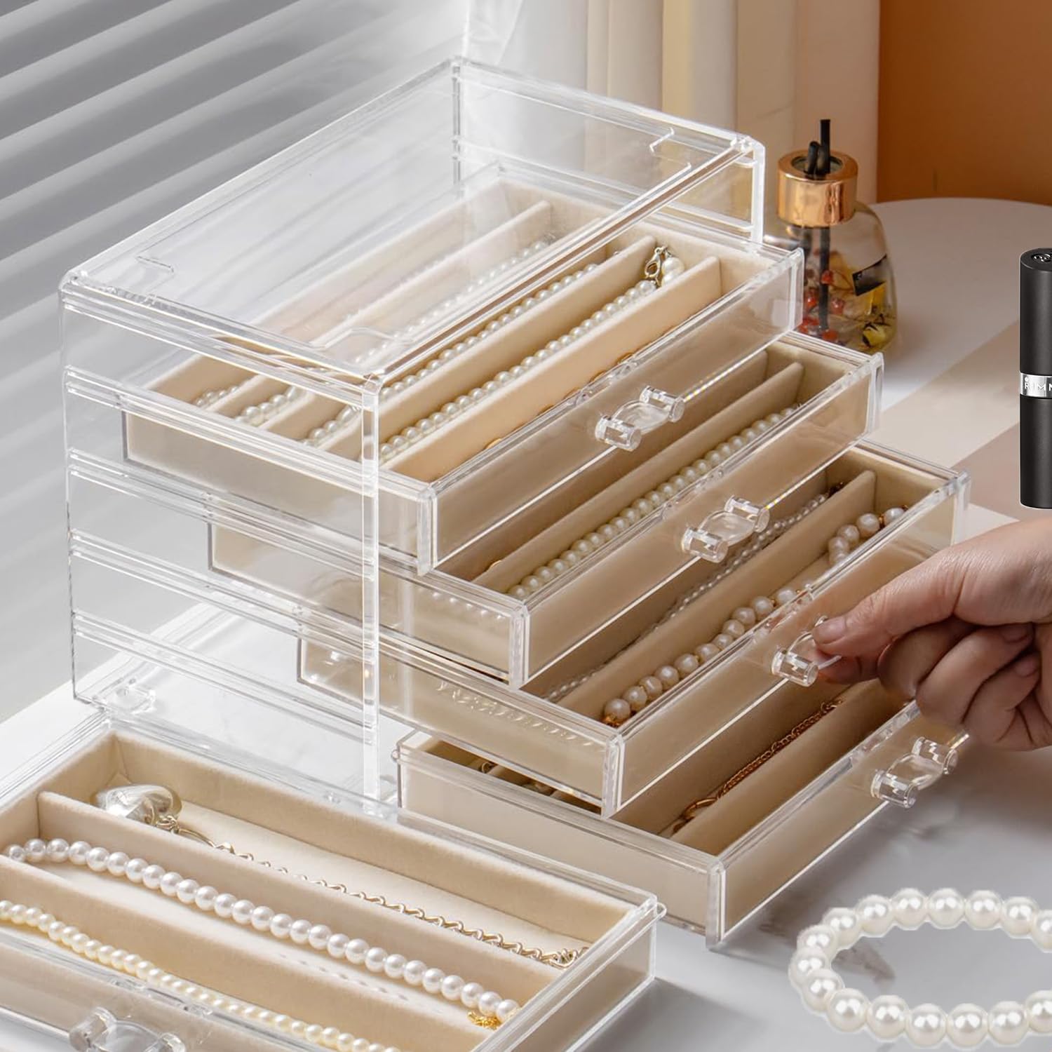 Organizadores De Cajones Jinavoty Caja De Almacenamiento De Aretes