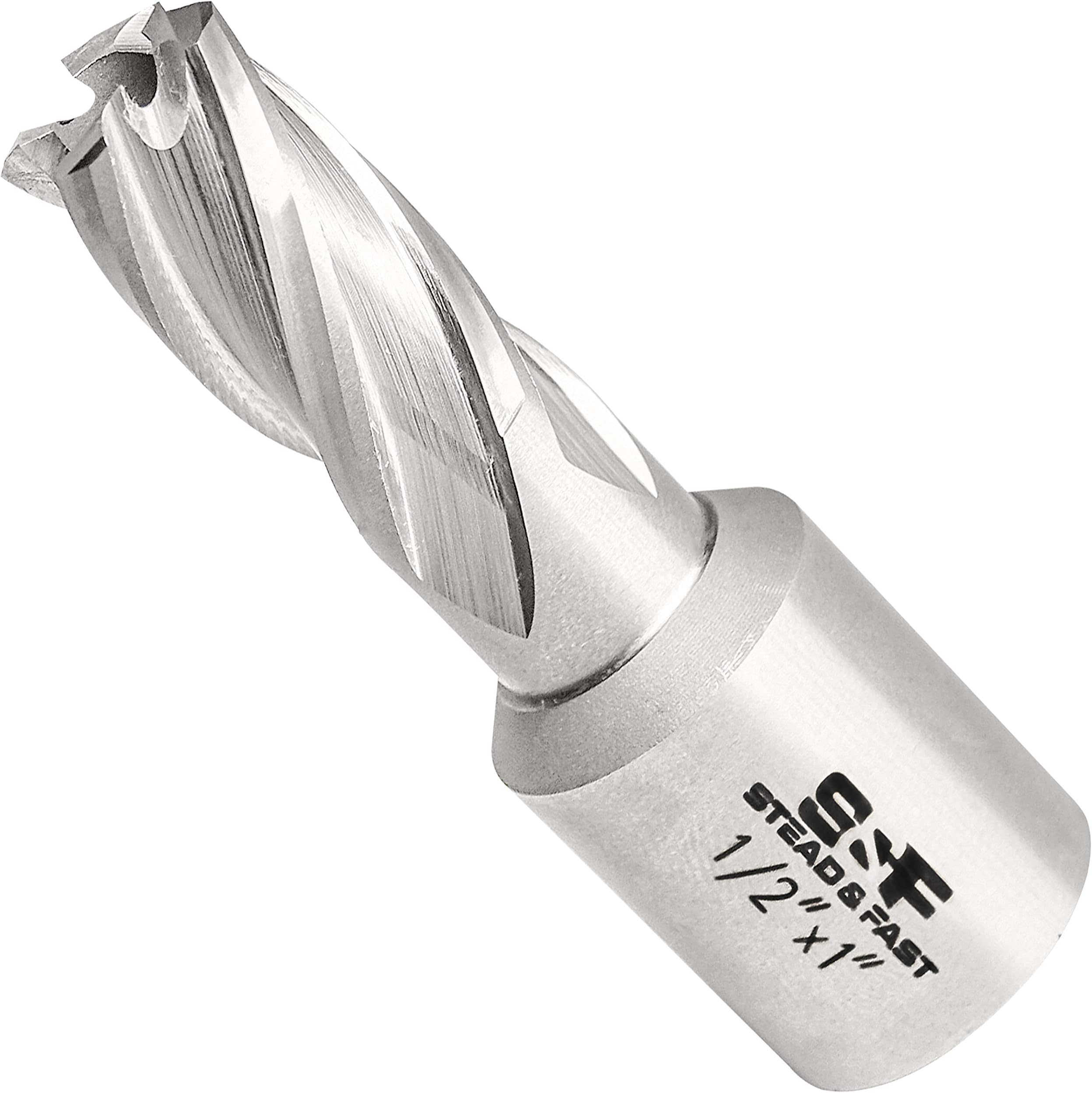S&F STEAD & FAST - Annular Cutter, 1/2-inch Diameter x 1-inch Depth of Cut for Magnetic Drill Press, Mag Drill Bits with Pilot Pin
