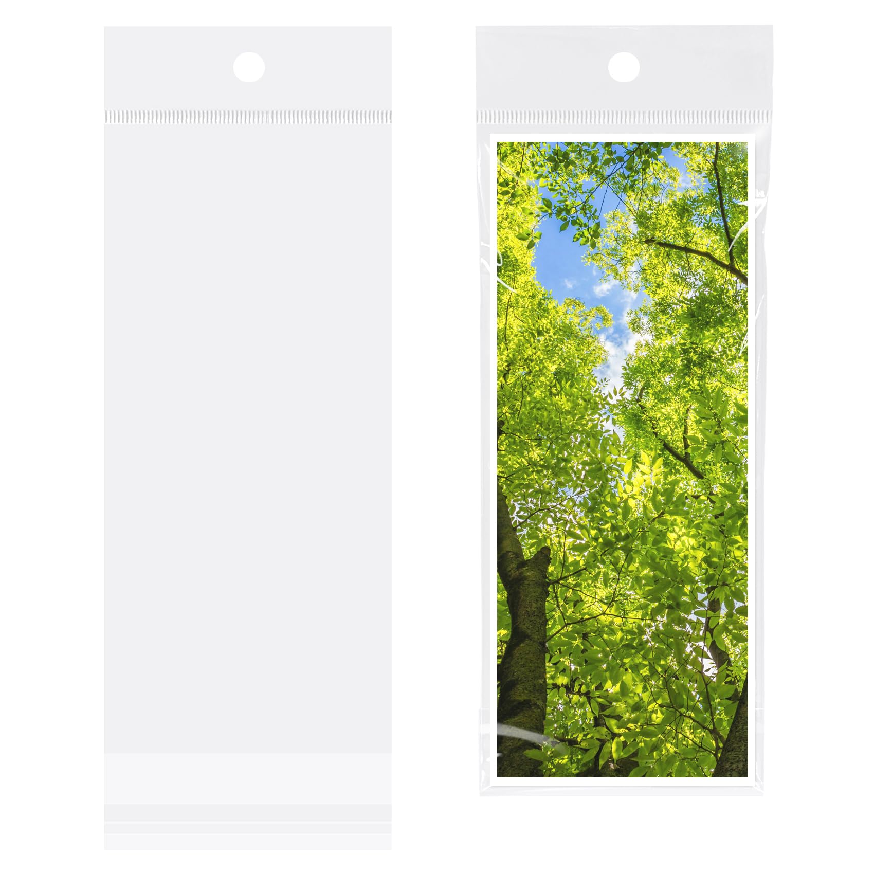 3x7 Inches Hanging Hole Self Sealing Cellophane Bags Self Adhesive, 100 Pieces Clear Resealable Cellophane Bags with hanging header for Jewelry