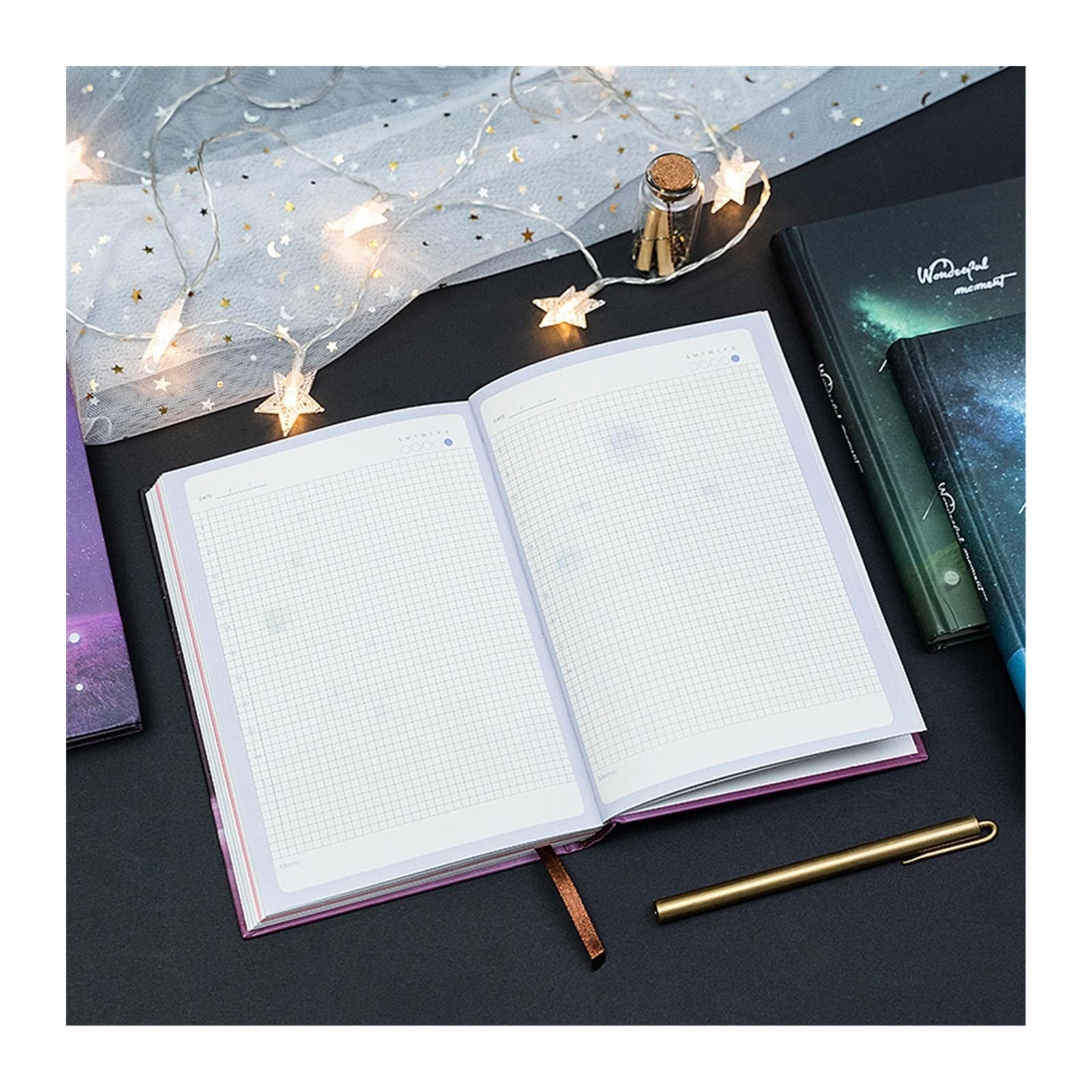 Cancelleria luminosa stellatura a5 taccuino pagina colore luce in libretto di planner settimanale del planner settimanale scuro (Color : A Blue)