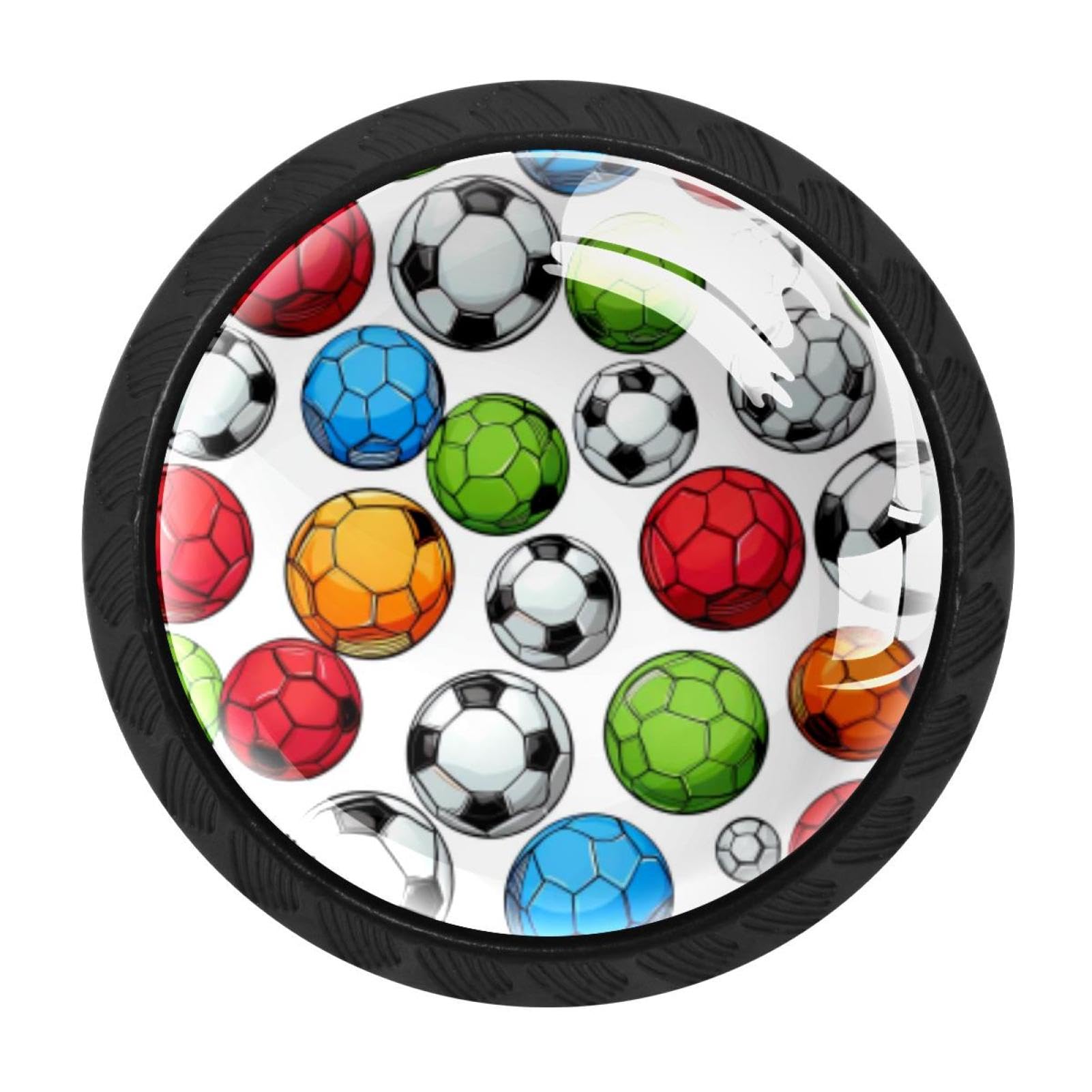 Poignées de tiroir en verre au fini brillant pour armoire de cuisine et placard de football