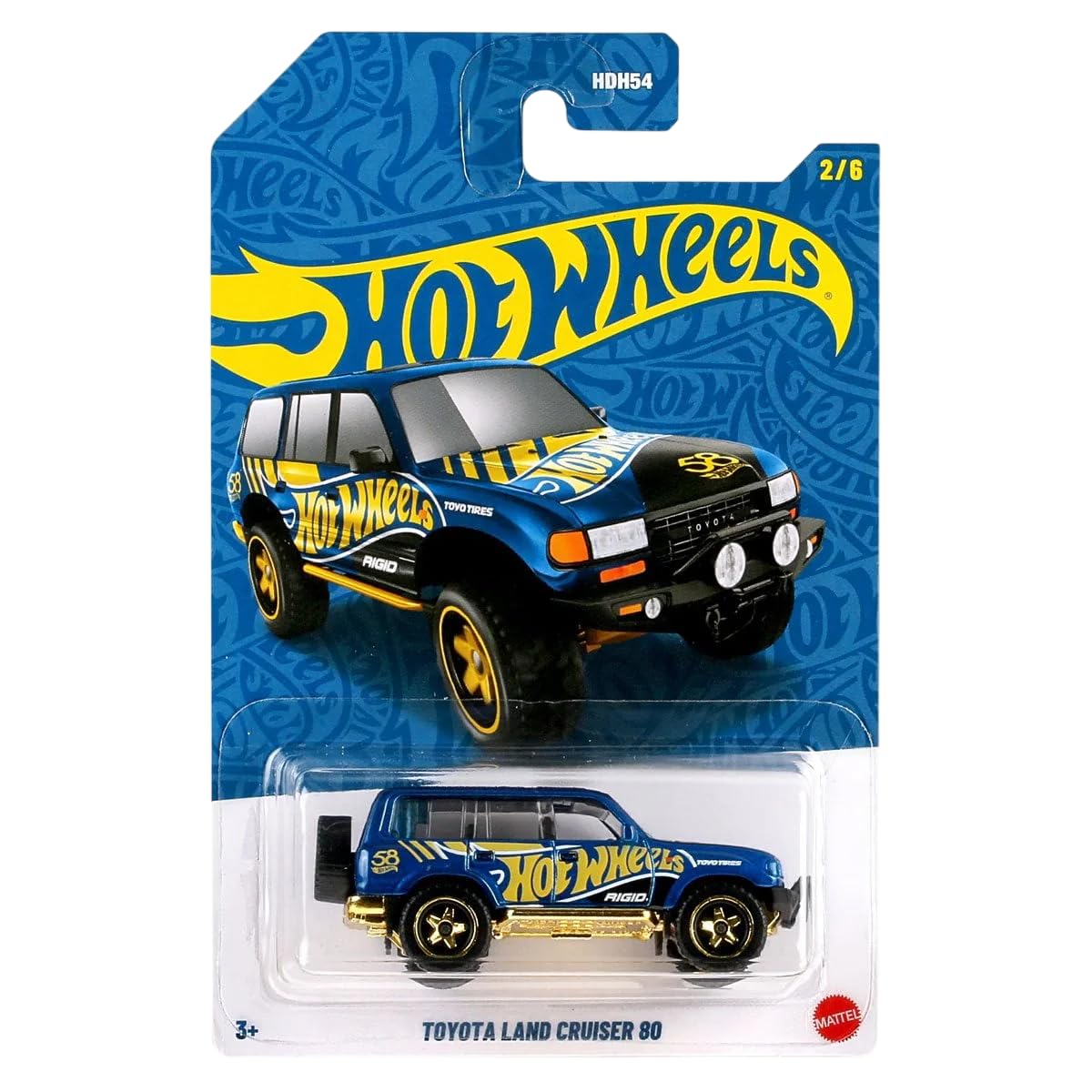 Hot Wheels 58th Anniversary Fiat 500e - Blue/Gold -3 Hot Wheels 58th Anniversary Fiat 500e - Blue/Gold -3