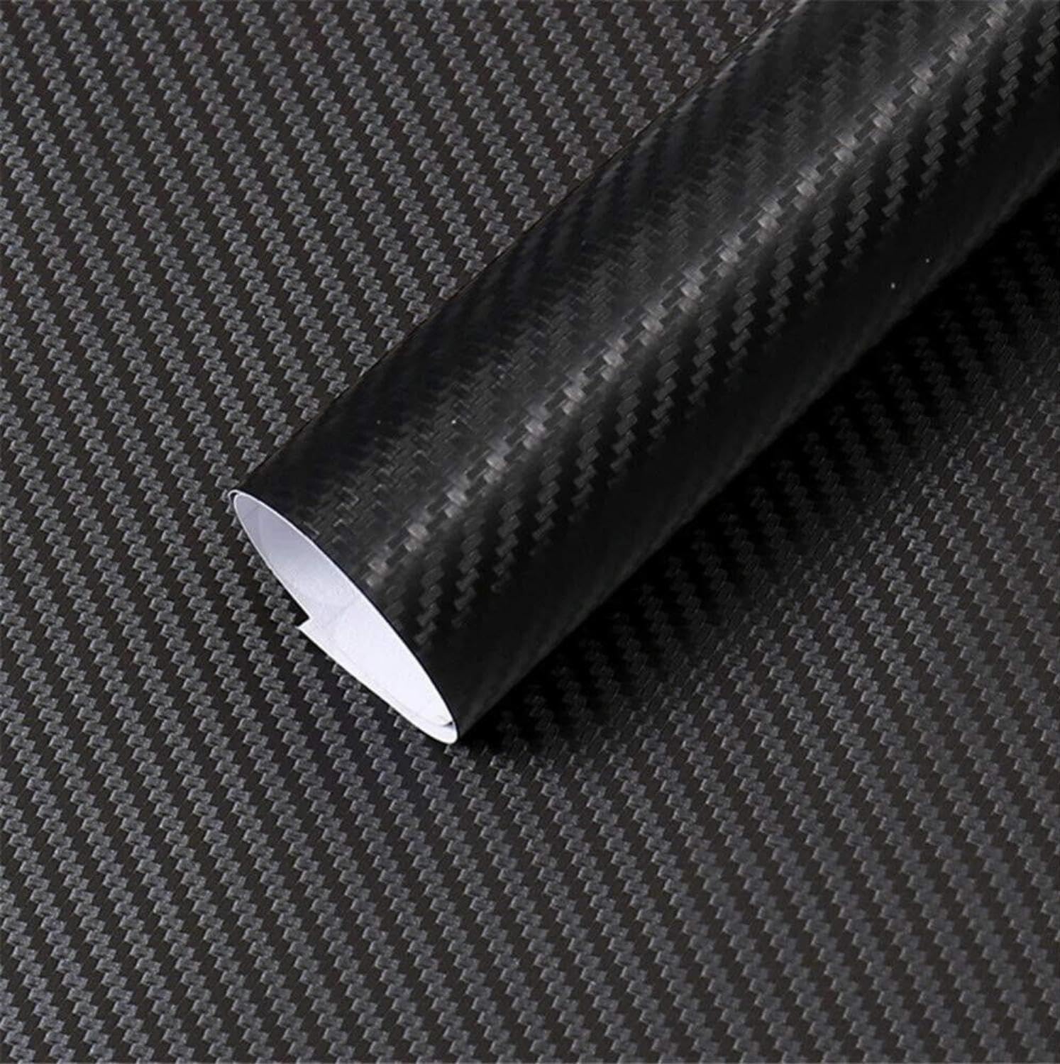 Cvanu 3D Carbon Vinyl Car Wrap Sheet Decal Sticker (Black)