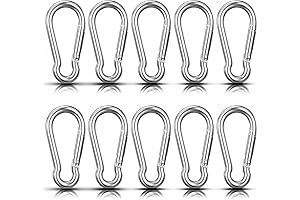 10-Pack Stainless Steel Carabiner Clips