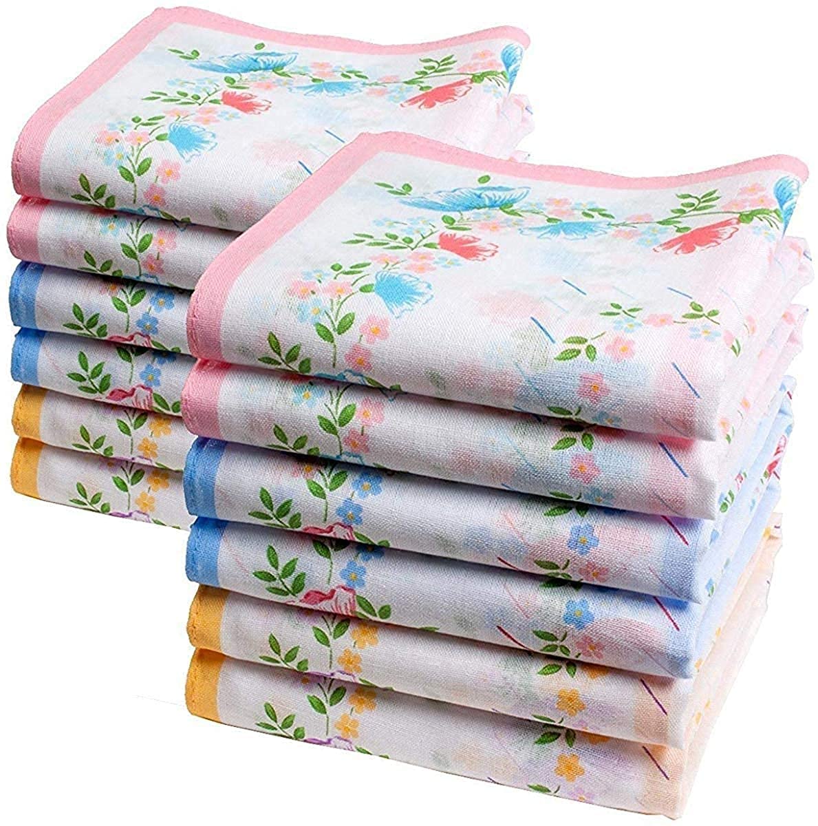Women's Soft Cotton Floral Print Handkerchief for Girls and Kids, Multicolor Rumal/Hankies (Color Print Designs May Vary)-image-21