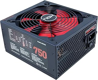 Nox NX 750W - NXS750 - Fuente de Alimentación 750W, compatible con SLI&Crossfire, ventilador 140mm, utra silenciosa, Multi GPU compatible, PFC activo, color negro