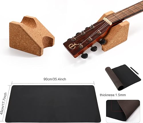 Miniatura 2 de Kit de herramientas de mantenimiento de reparación de guitarra con soporte de cuello de guitarra y alfombrilla de instrumentos para estación de