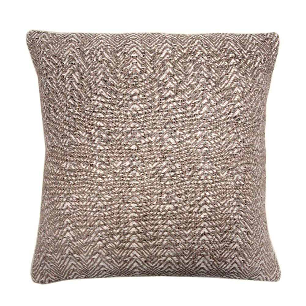 Appletree - Herringbone Linen Cushion (43 x 43cm) - 100% Cotton - Filling Included - Zig Zag Cushion in Linen - Natural Woven Cushion - Envelope Opening - Cushion with Cover Included/Cushion Insert