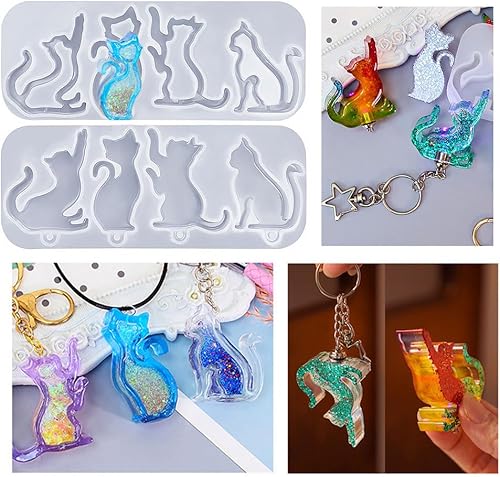 Miniatura 8 de Molde de resina para gato, lindo molde de silicona para animales, molde de epoxi para colgante, molde de fundición para bricolaje, joyería, collar,