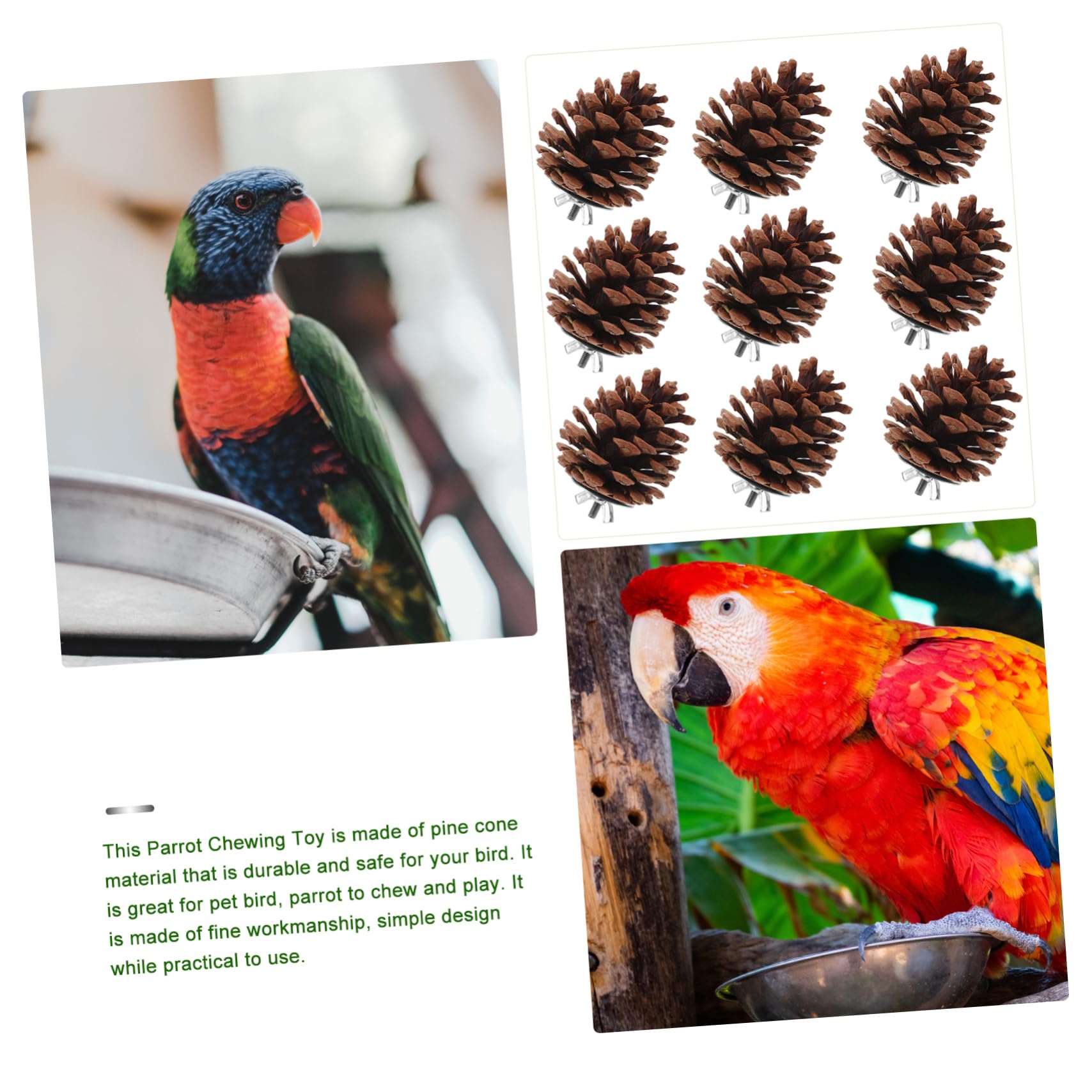 minkissy 50 piezas de juguete masticable para pájaros, juguetes de cacatúa, jaula de pájaros, juguete para mascotas, periquito, jaula de pájaros, suministros de loro, juguetes para pájaros, conos de