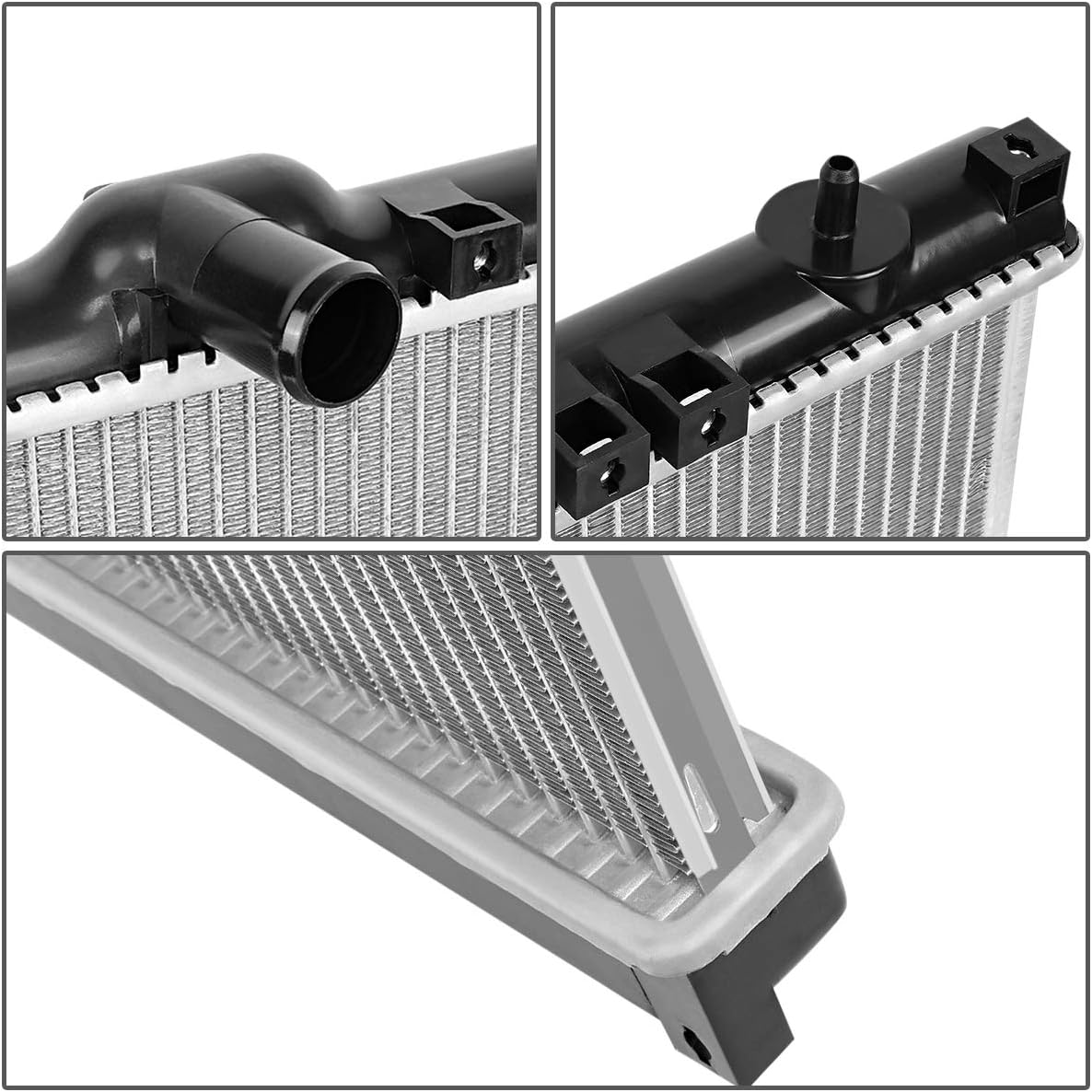 DNA Motoring OEM-RA-2362 OE Style Aluminum Core Radiator Compatible with 00-04 Dodge Neon 2.0 AT, 25-1/8" W X 13-5/8" H X 5/8" D, 1-1/4" Inlet, 1-1/4" Outlets
