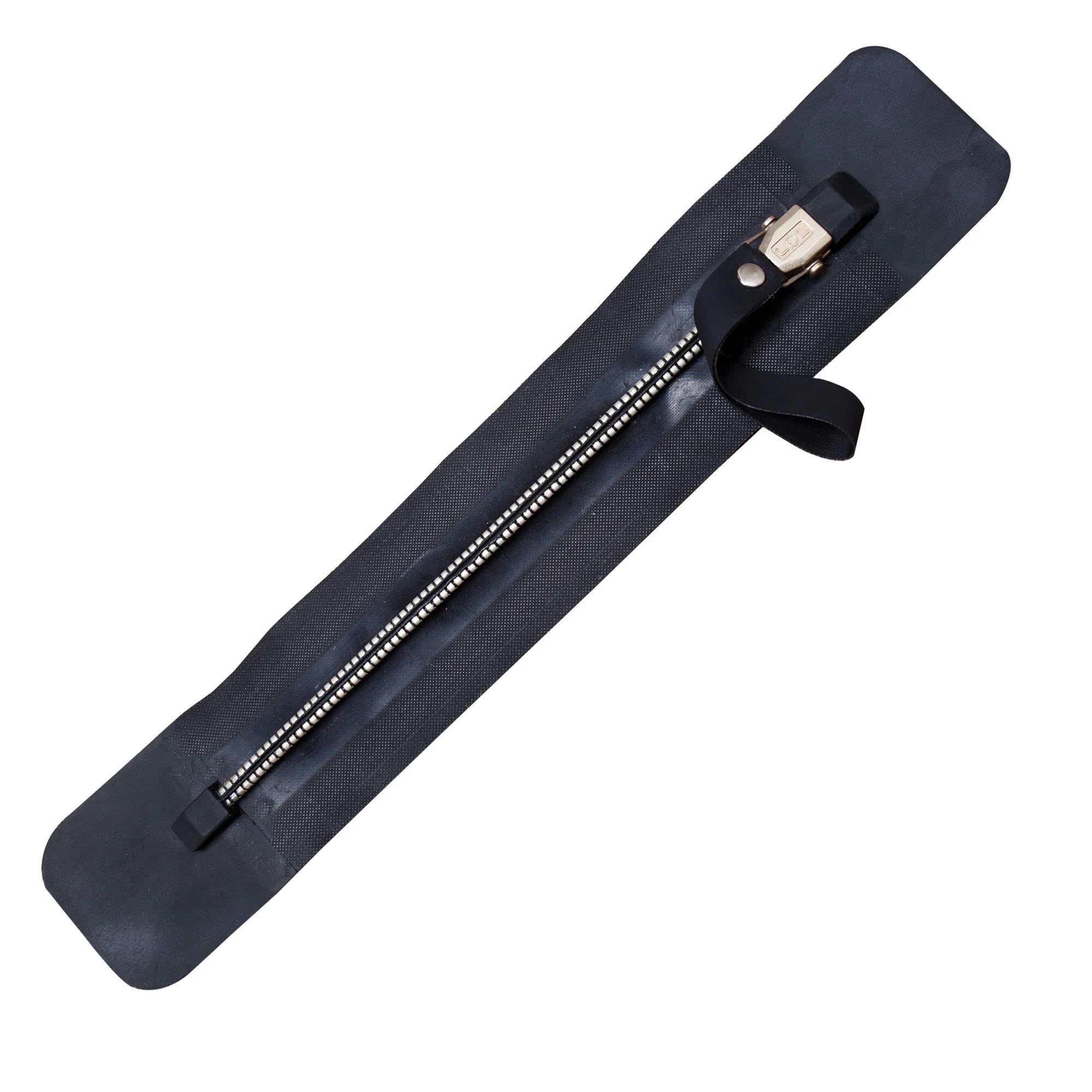 Cremallera seca de neopreno con dientes de metal n.° 8, extremo cerrado para traje seco de buceo, color negro, n.° 8, OL, 38 pulgadas