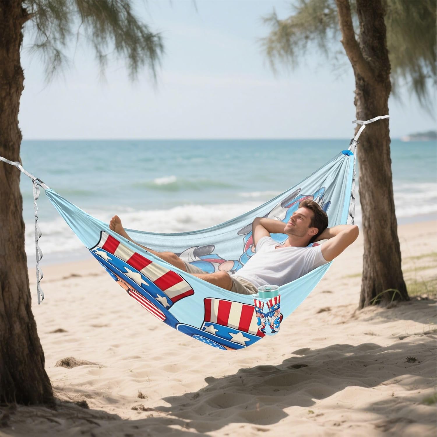 Hammocks for Outside Gnome Camping Hammock Portable Hammocks with Tree Straps and Carry Bag Camping Accessories for Hiking Beach Outdoor