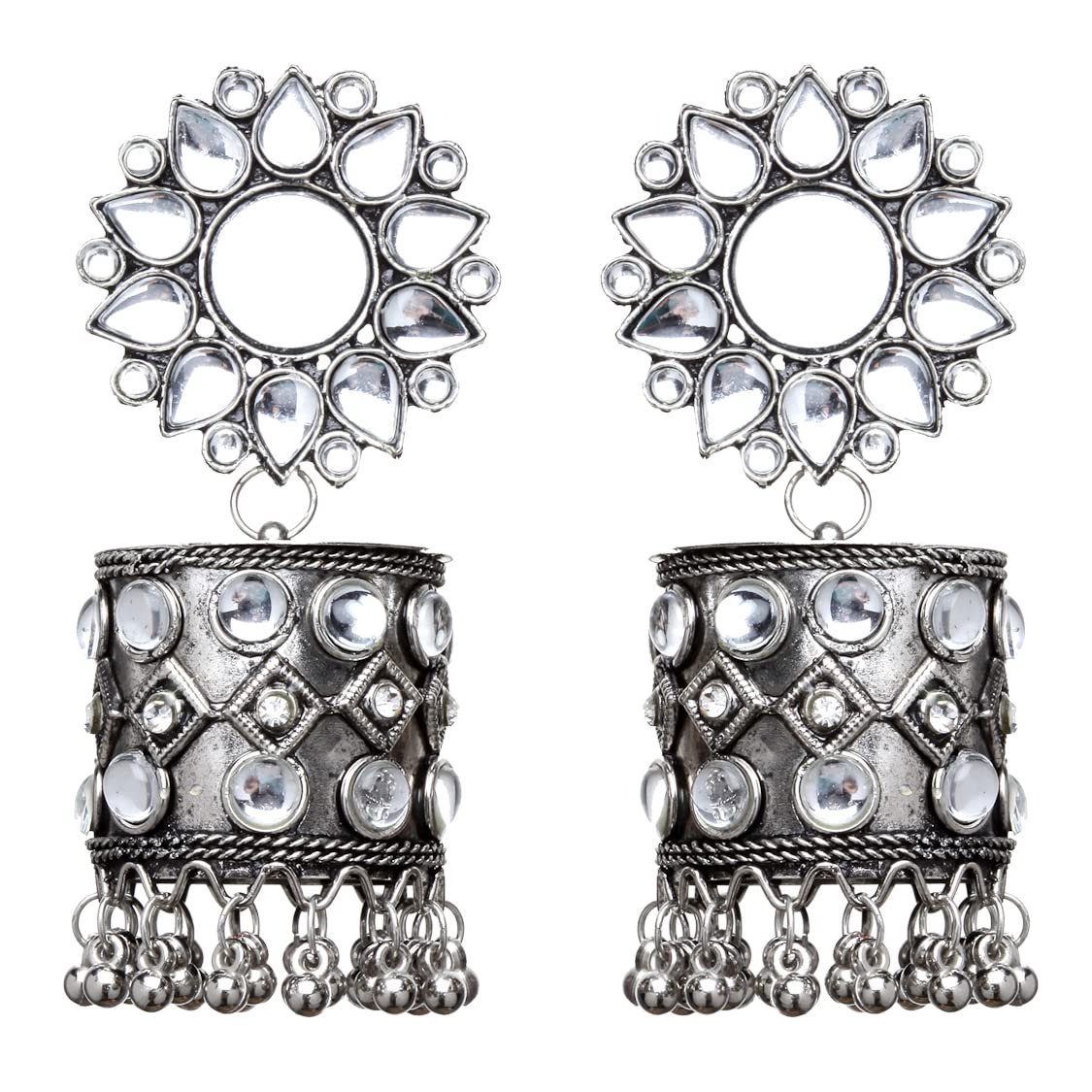 Shining Diva Fashion Latest Stylish Oxidised Jhumka Earrings for Women and Girls (13182er) (B0B9L4YSJN) Amazon Price History, Amazon Price Tracker