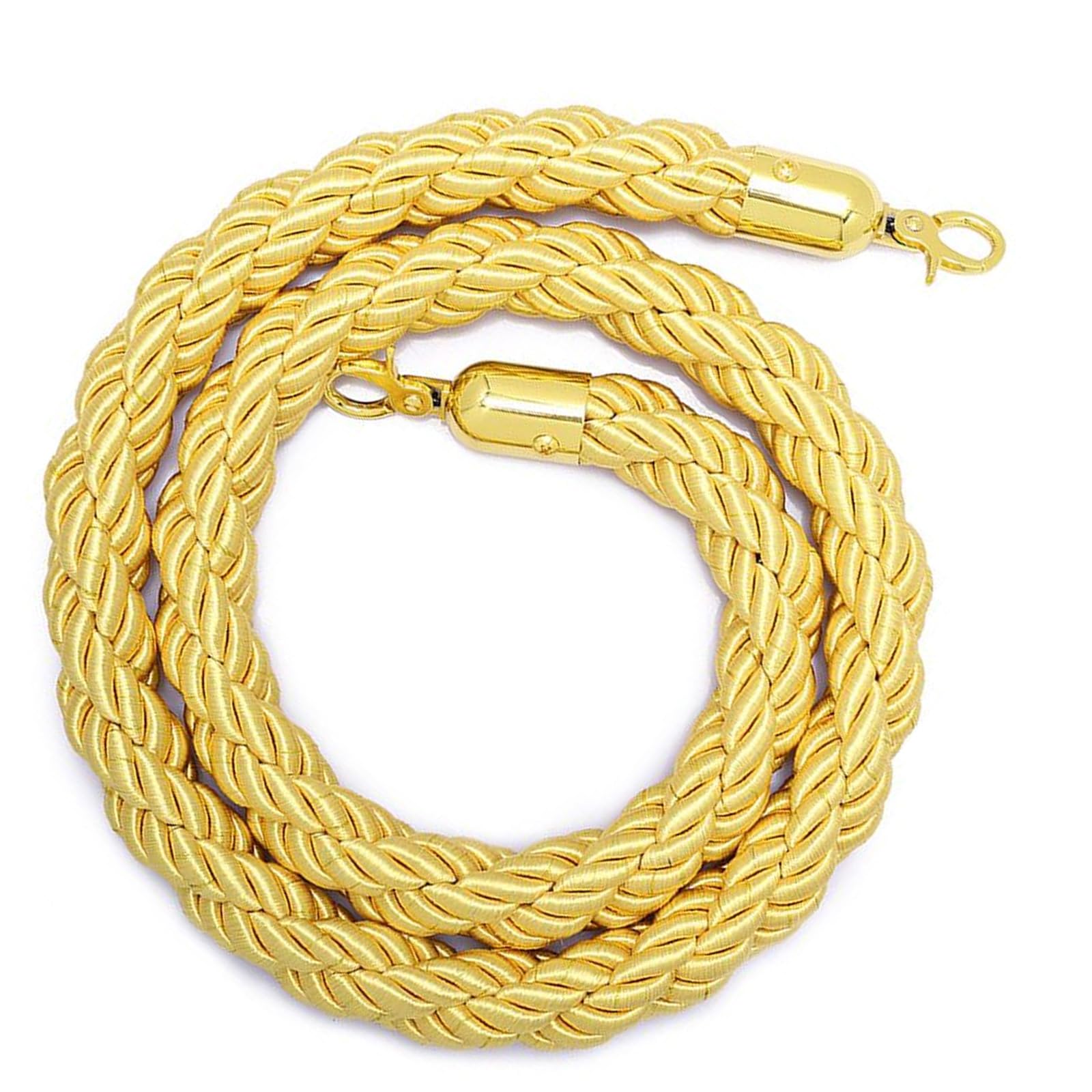 ZBBGTJK 3M Queue Safety Barrier Twisted Rope with Hooks Heavy-Duty Crowd Control Hemp Rope 2.5M Yellow Retractable Barrier Line for Event Line Management and Queue Control