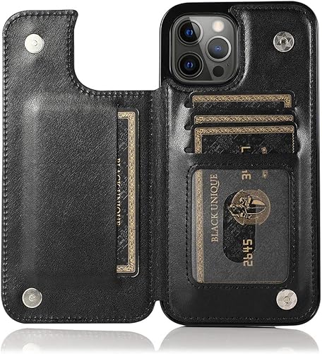 Miniatura 5 de Asuwish compatible con iPhone 12 Pro Max caso 6.7 vidrio templado protector de pantalla titular de la tarjeta de la cubierta de la cartera Flip