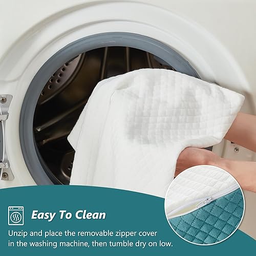 Miniatura 9 de Juego de 3 almohadas de cuña de cama para dormir, almohada triangular de 16.5 pulgadas de ancho para aliviar el dolor de espalda y piernas con funda