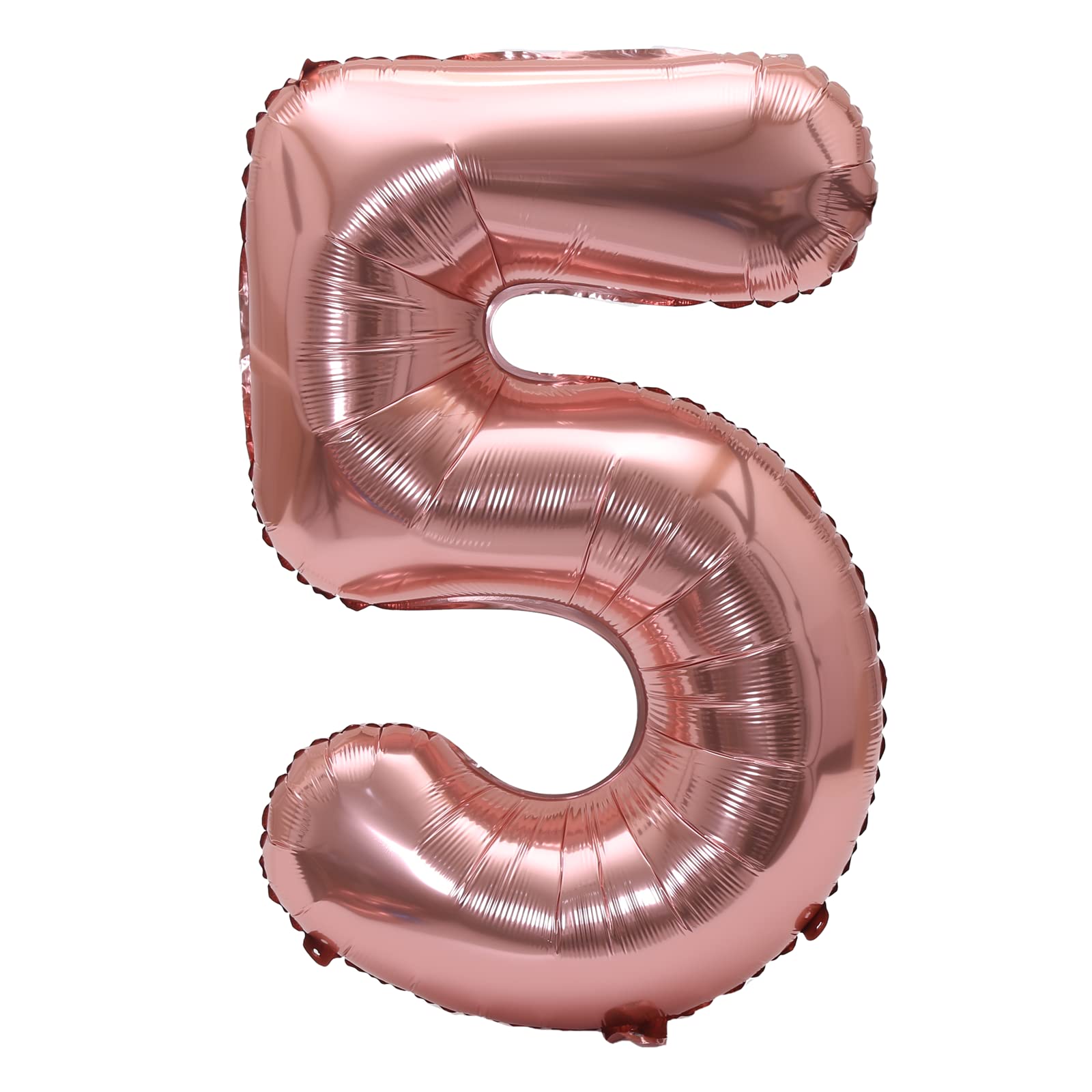 YPSelected 32 Inch Large Foil Helium Number Balloon Birthday Wedding Party 0-9 (Rose Gold, 5)