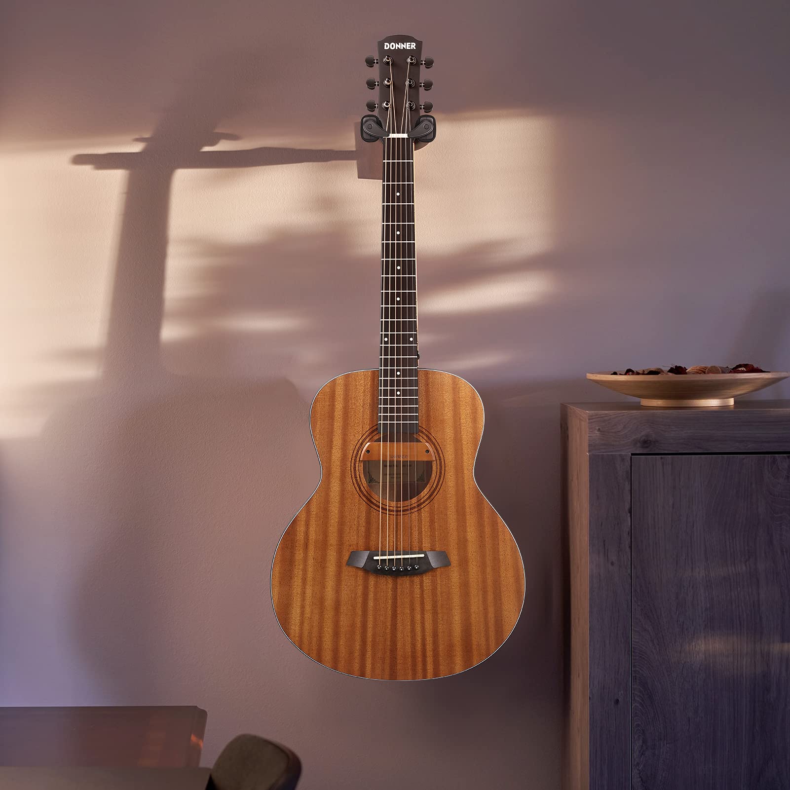 Donner Wandhalterung Gitarre Schwarz Gitarrenwandhalter Automatioschem Verschluss Gitarrenhalter Wand Gitarre Hänger Für Gitarre Bass Banjo Mandoline, 3 Stück