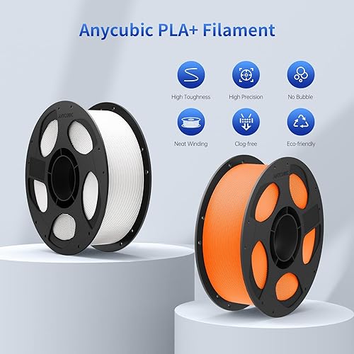 Miniatura 2 de ANYCUBIC Filamento PLA Plus para impresora 3D de 0.069 pulgadas, filamento de impresión 3D de alta dureza, filamento PLA+ con precisión dimensional
