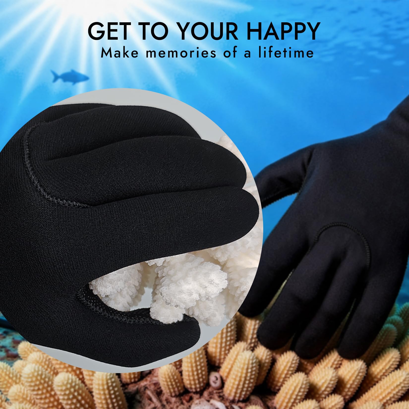 Gants de plongée en néoprène 3mm Anti-dérapant Thermique pour plongée sous-marine Snorkeling Natation