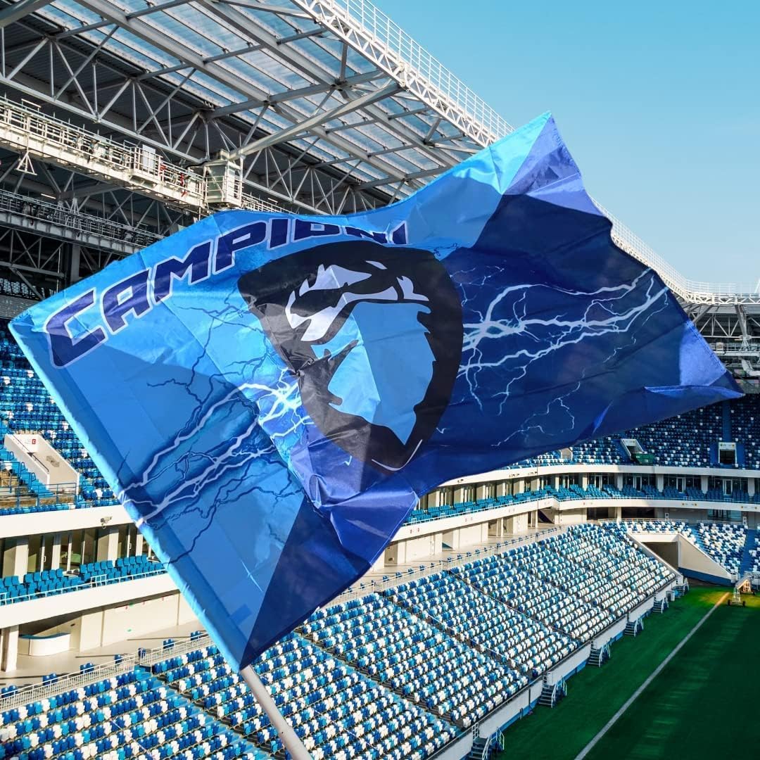 Flagge Von Neapel – 3° Scudetto, 94 X 140 Cm, Blau, Mit Spielernamen, Für Fans & Tifosi
