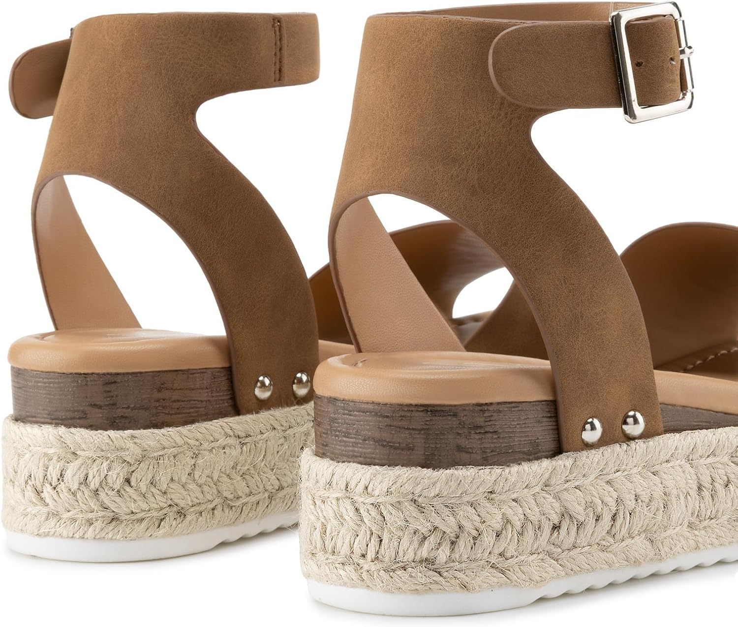 Athlefit Women's Platform Espadrille Wedge Sandals Comfortable Open Toe Buckle Sandals for Summer Casual - Image 5
