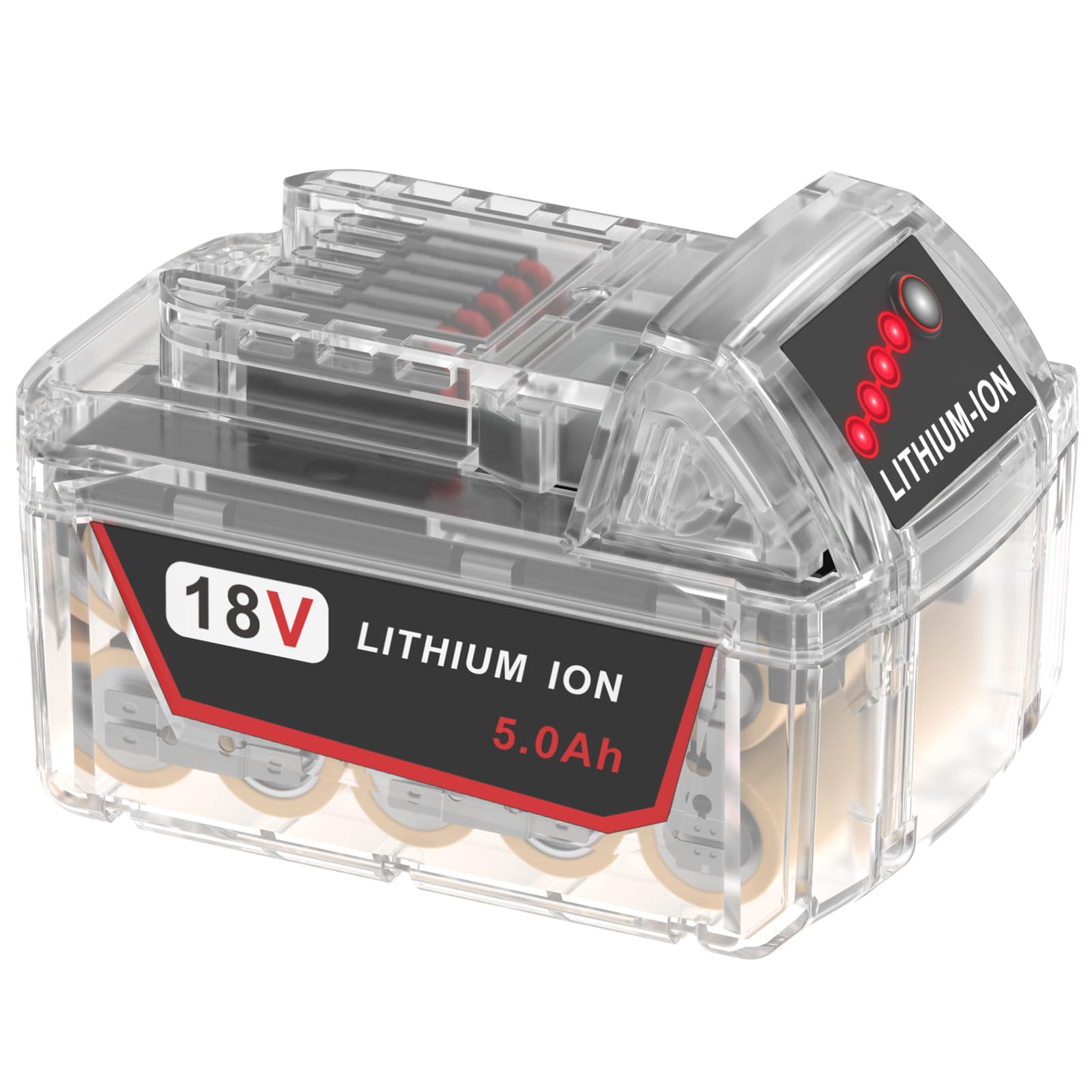 FORBETER 5.0Ah 18V Battery Replacement for Milwaukee M18 Battery Lithium lon 48-11-1850, Compatible with Milwaukee 18V Cordless Power Tools (