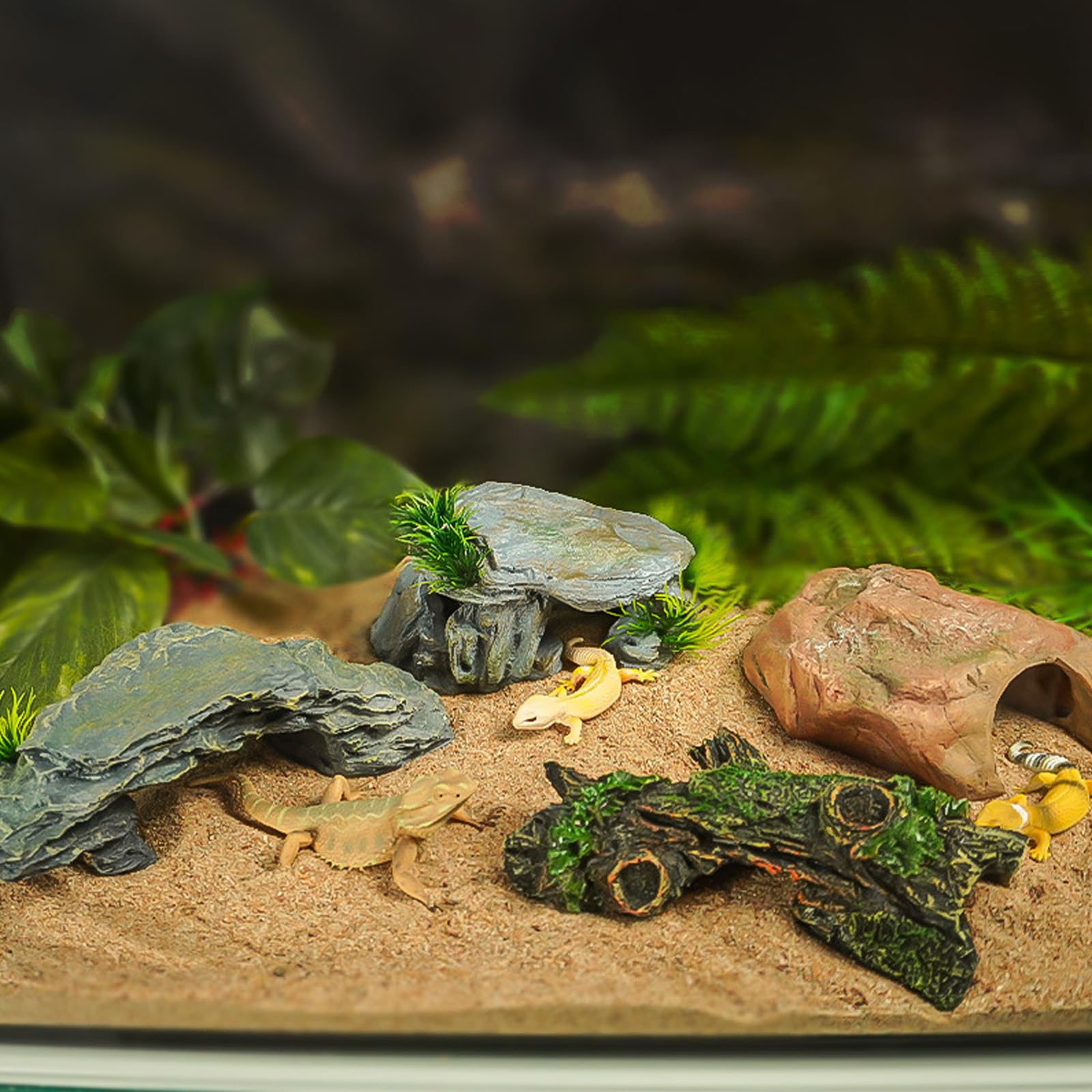 Piattaforma per prendere il sole, decorazione per acquario, ornamento paesaggistico, riparo per rettili, grotta per pesci gamberetti