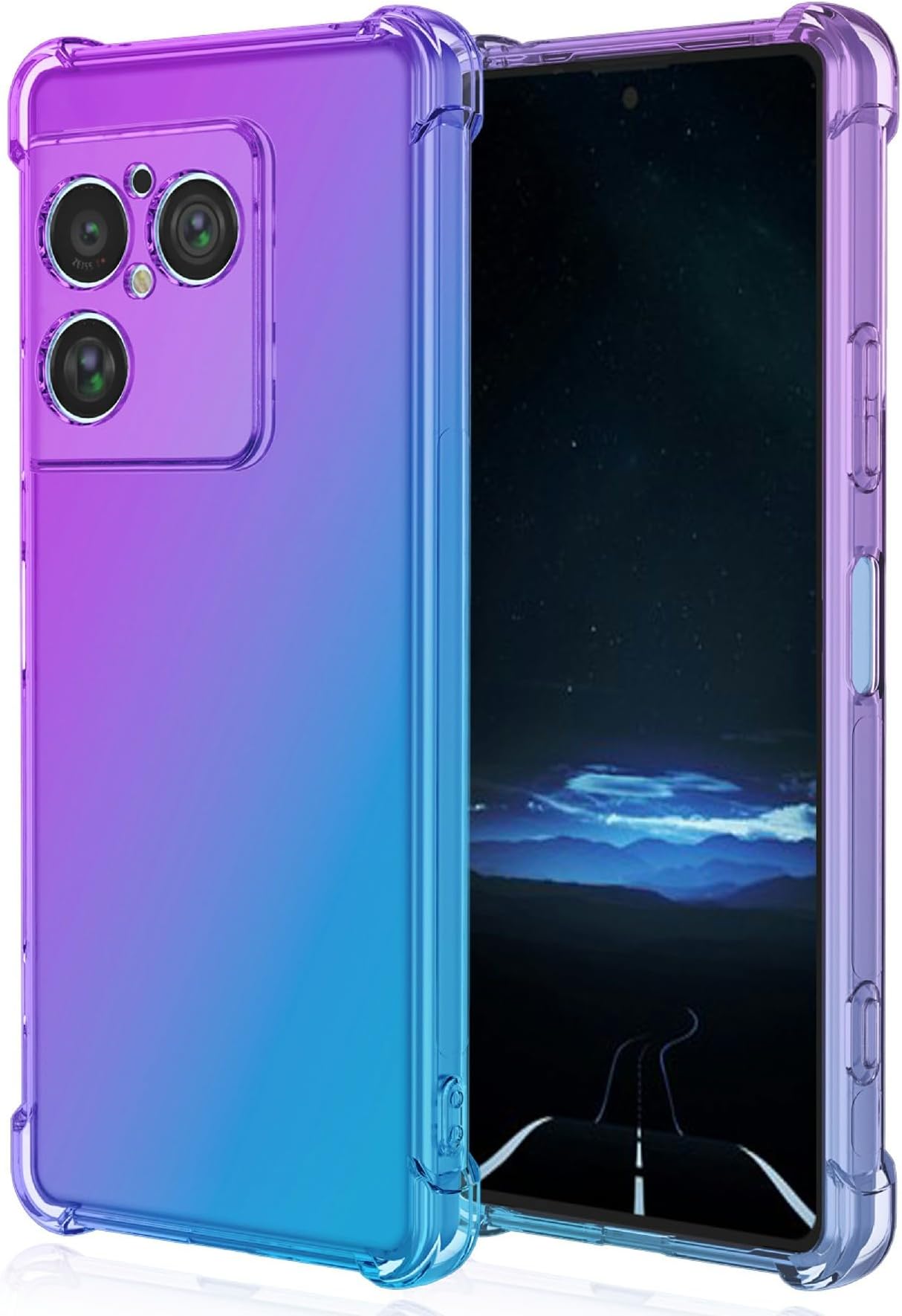 for Sony Xperia 1 VIII Case Gradient Color TPU Anti-Drop Phone Cover - Purple/Blue