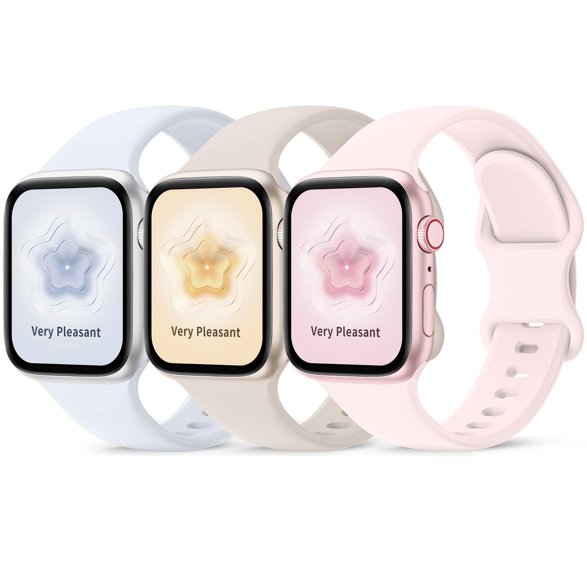 Higgs 3 Pezzi Cinturini Compatibile con Cinturino Apple Watch 41mm 40mm 38mm 42mm 44mm 45mm Ultra 2 49mm Donna e Uomo, Bracciale Sportivo in Silicone Morbido per iWatch Series 9 8 7 SE 6 5 4 3 2 1