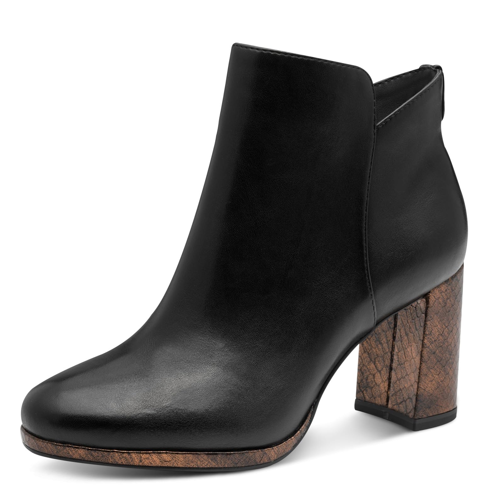 Tamaris Women's Boot Heel 1-25352-45 Ankle Boots, Black Comb, 37 EU, Black (Black Comb), 5 UK