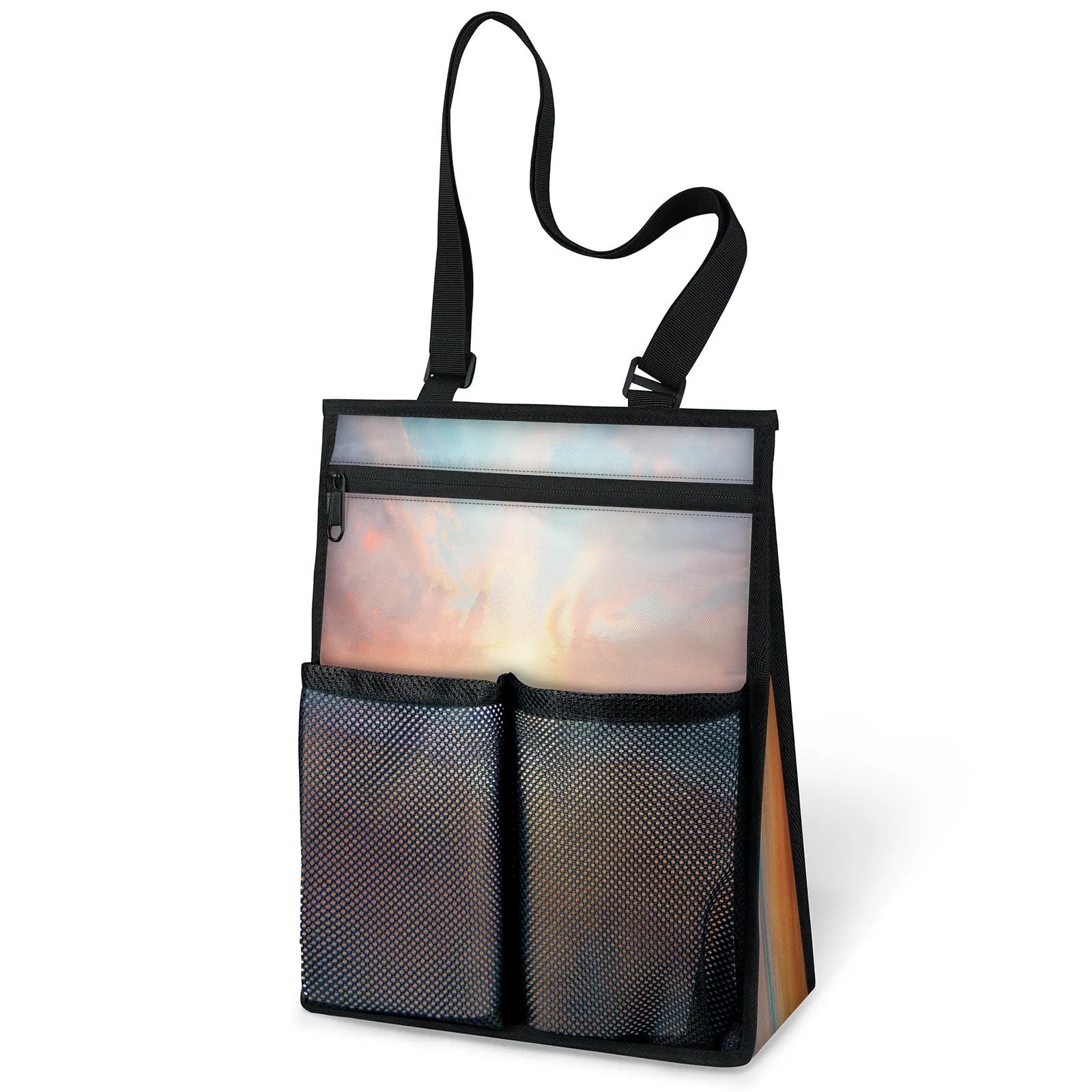 Ourtheme Sun Setting Beach Portable Shower Bag for Travel Gym Camp Beach Tote Shower Caddy Bags Hanging Toiletry