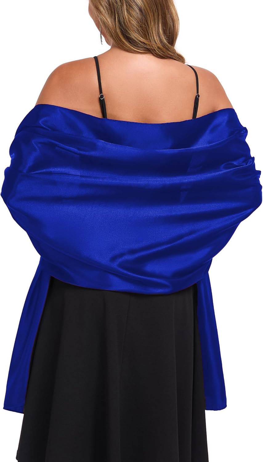 Shawls and Wraps for Evening Dresses Satin Women Long Scarf Wedding Guest Shawl
