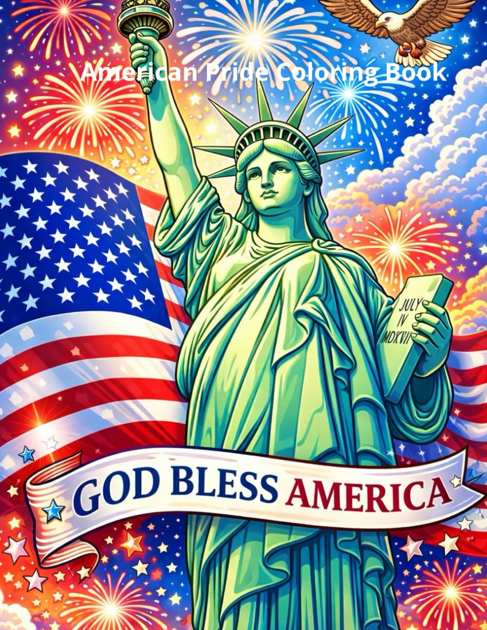 American Pride Coloring Book for Kids Ages 8-10: 50 Fun USA-Themed Pages with Flags, Eagles, Landmarks, Fireworks & Patriotic Scenes (8.5x11): A Big ... — Perfect for Independence Day, Memorial Day