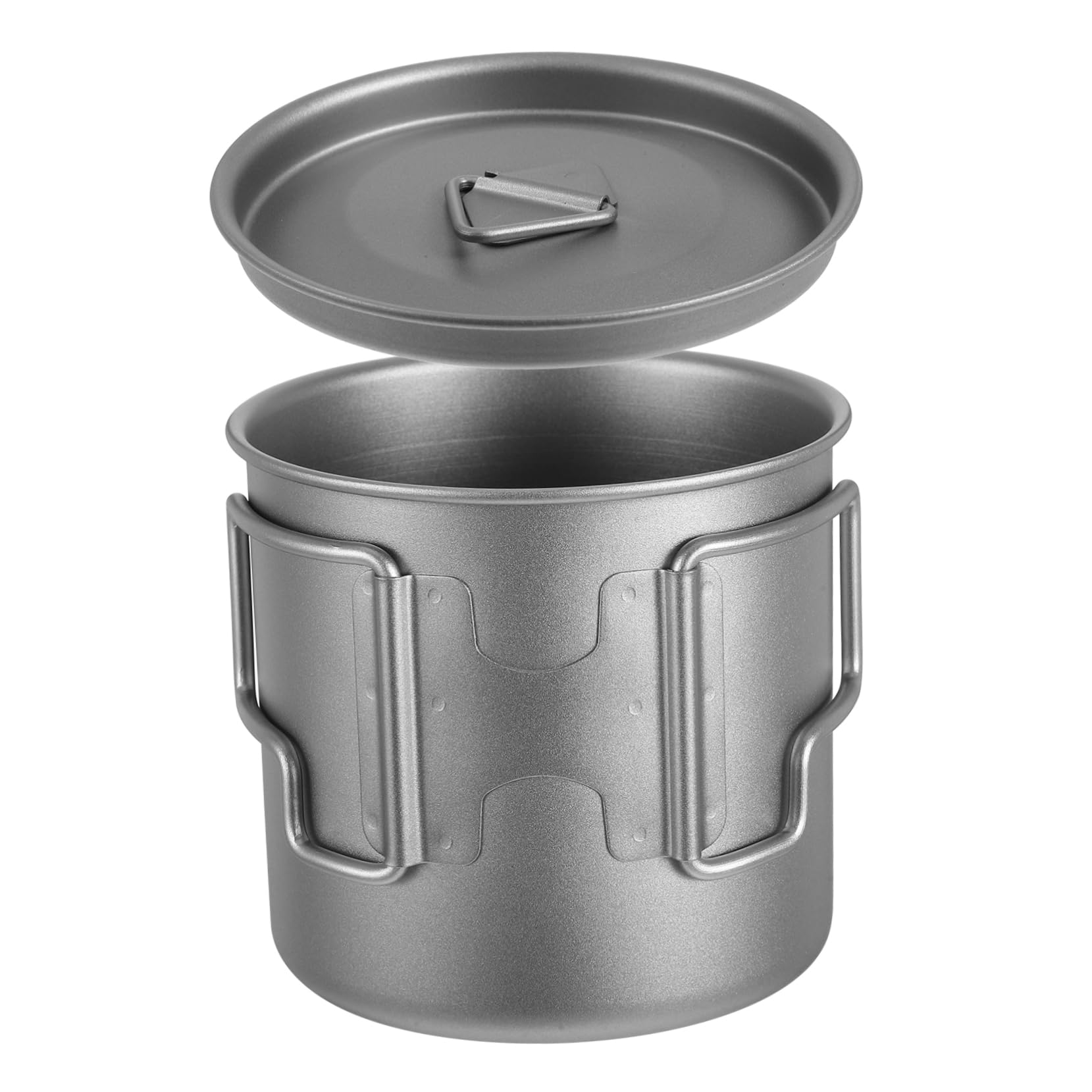 PRETYZOOM Titan Campingbecher mit Deckel und Klappgriff Leicht und Tragbar Wiederverwendbar für Reisen Büro und Outdoor