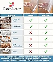 Vista 4 de OstepDecor - Protector de mesa de plástico transparente, cubre mesas, manteles, escritorios, 116de pulgada de grosor, 54 x 54pulgadas, para mesa