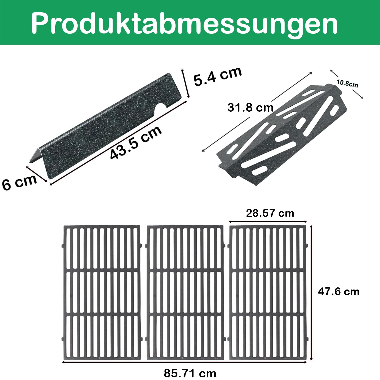 WELL GRILL Części zamienne do serii Weber Genesis II/LX 400, Genesis II E/S 410 440 435 415 (nowsze 2017), 66033 Flavorizer Bars & Płyty grzewcze do płyt grzewczych i 66097 żeliwne ruszty grillowe
