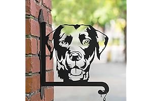 BAYN Hanging Plant Bracket: Ornamental Labrador Silhouette Wall Mount