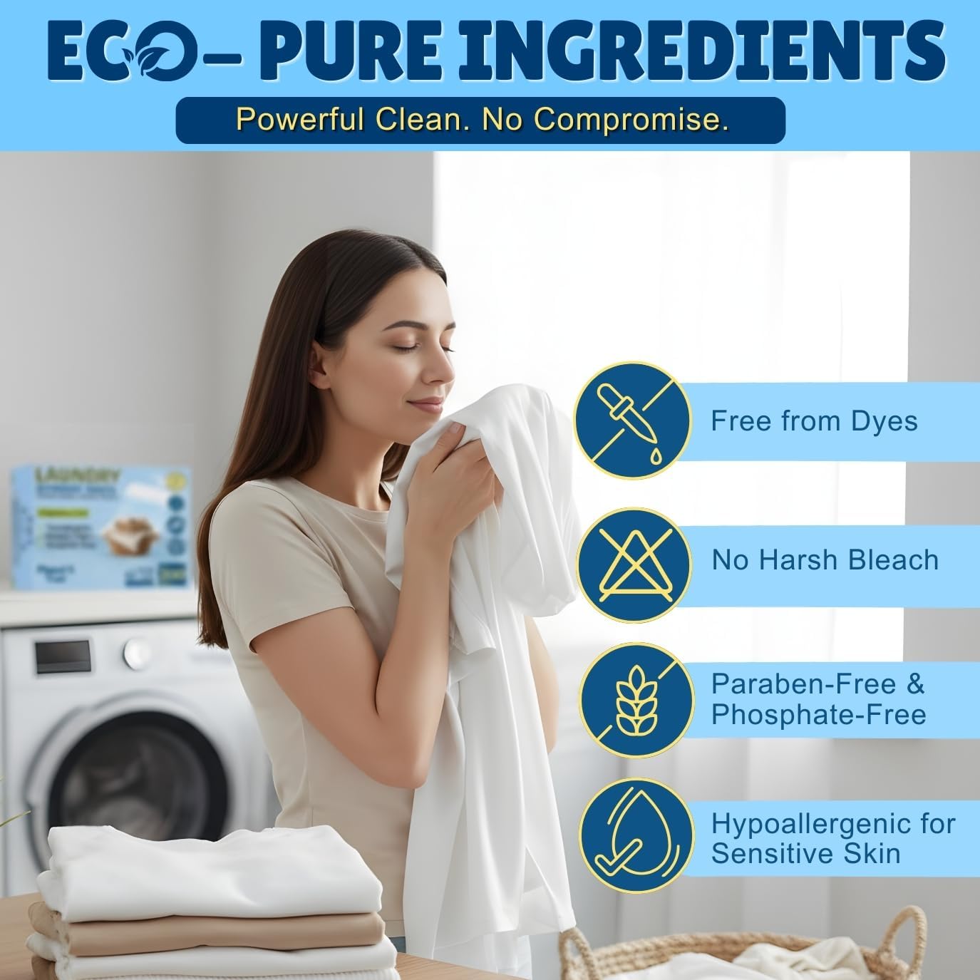 Eco-Friendly Laundry Detergent Sheets, 200 Loads (100 Sheets) Fresh Scent, Compact travel laundry sheets, Plastic-Free detergent sheet, Concentrated Laundry Solution for Hot & Cold Cycle - Image 2