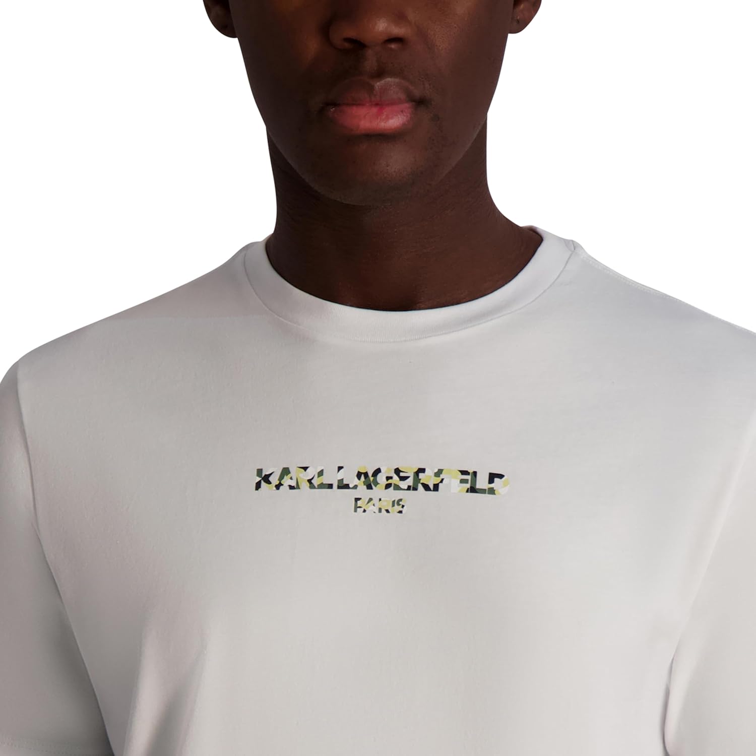 KARL LAGERFELD Men's Short Sleeve Crewneck Textured T-Shirt